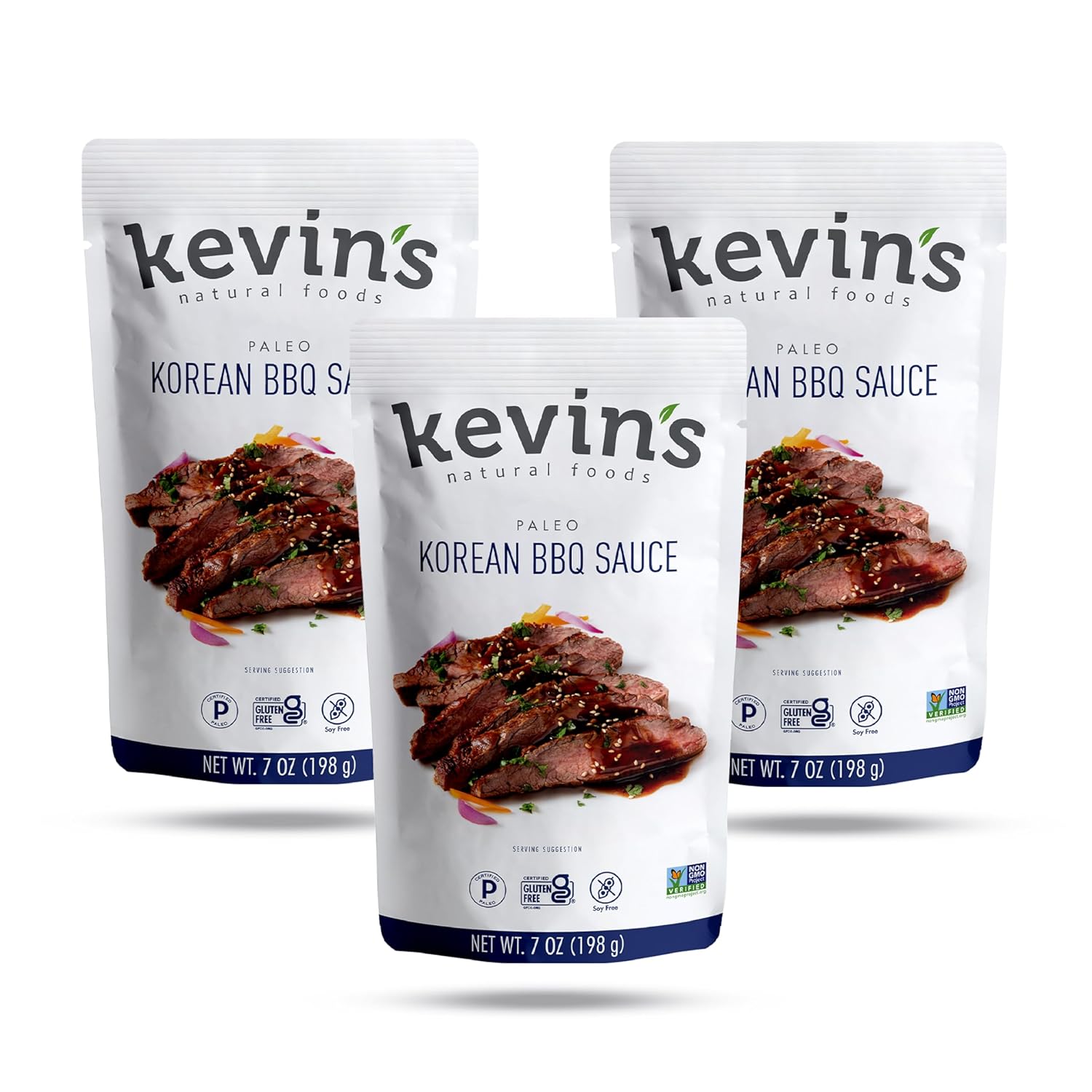 Kevin's Natural Foods Korean BBQ Sauce - Paleo Simmer Stir-Fry Sauce, Gluten Free, No Preservatives, Non-GMO - 3 Pack (Korean BBQ)