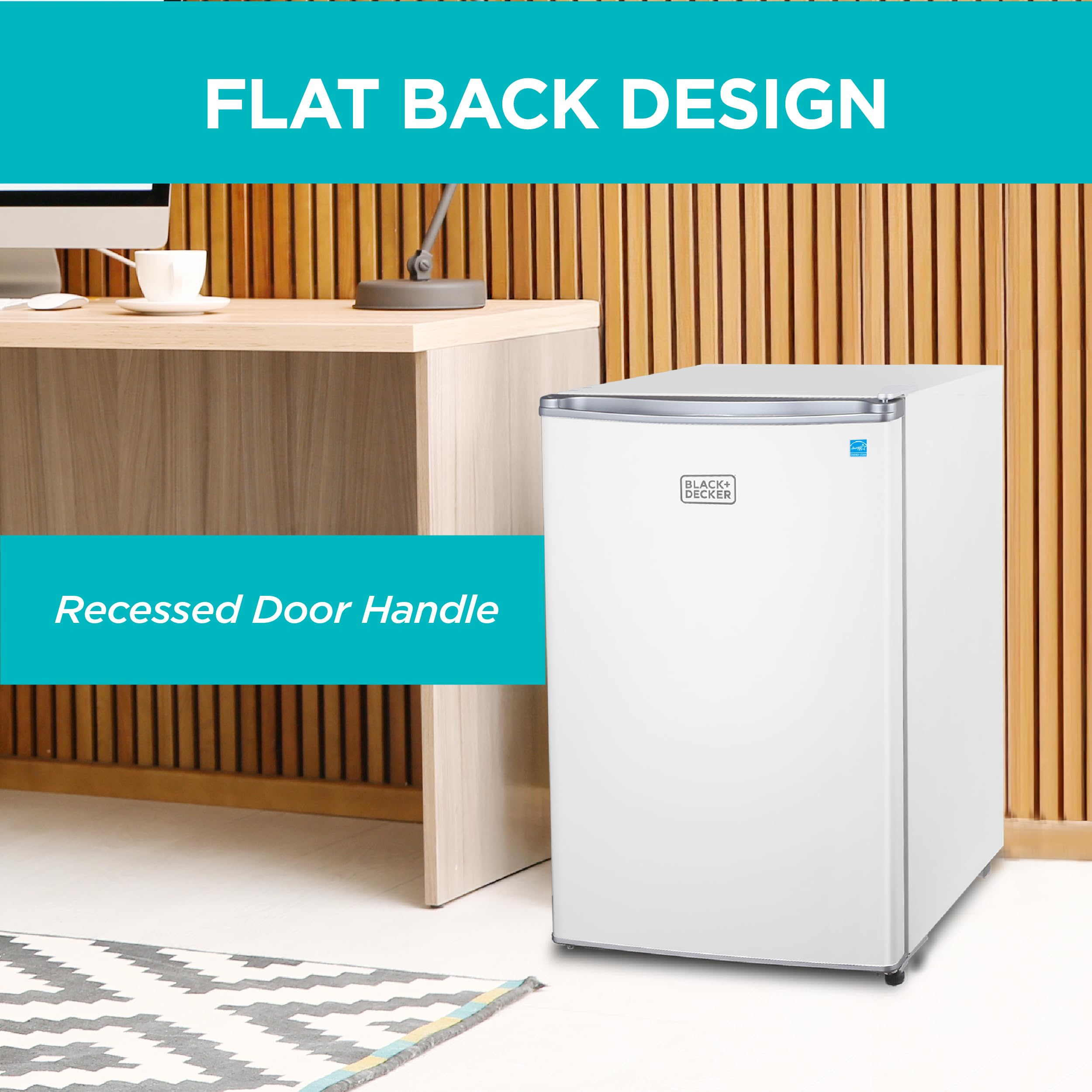 BLACK+DECKER 1.7 Cu. Ft. Compact Refrigerator, ENERGY STAR Certified, Single Door Mini Fridge with Chiller Compartment, Personal Fridge for Home or Dorm Room, R600a Refrigerant, BCRK17W, White