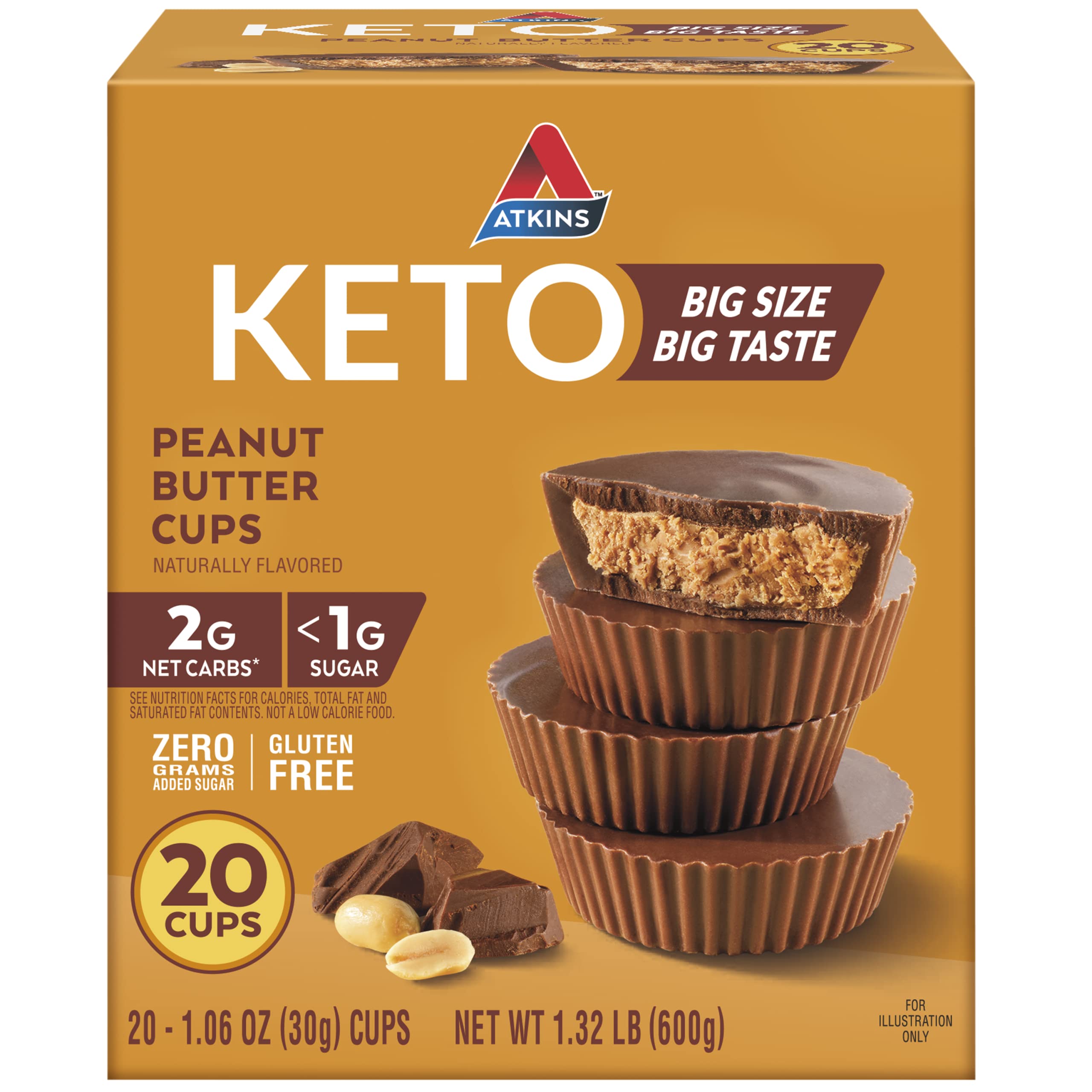 Atkins Caramel Almond Clusters, Gluten Free, High in Fiber, 1g Sugar, 2g Net Carb, Keto Friendly, 20 Count