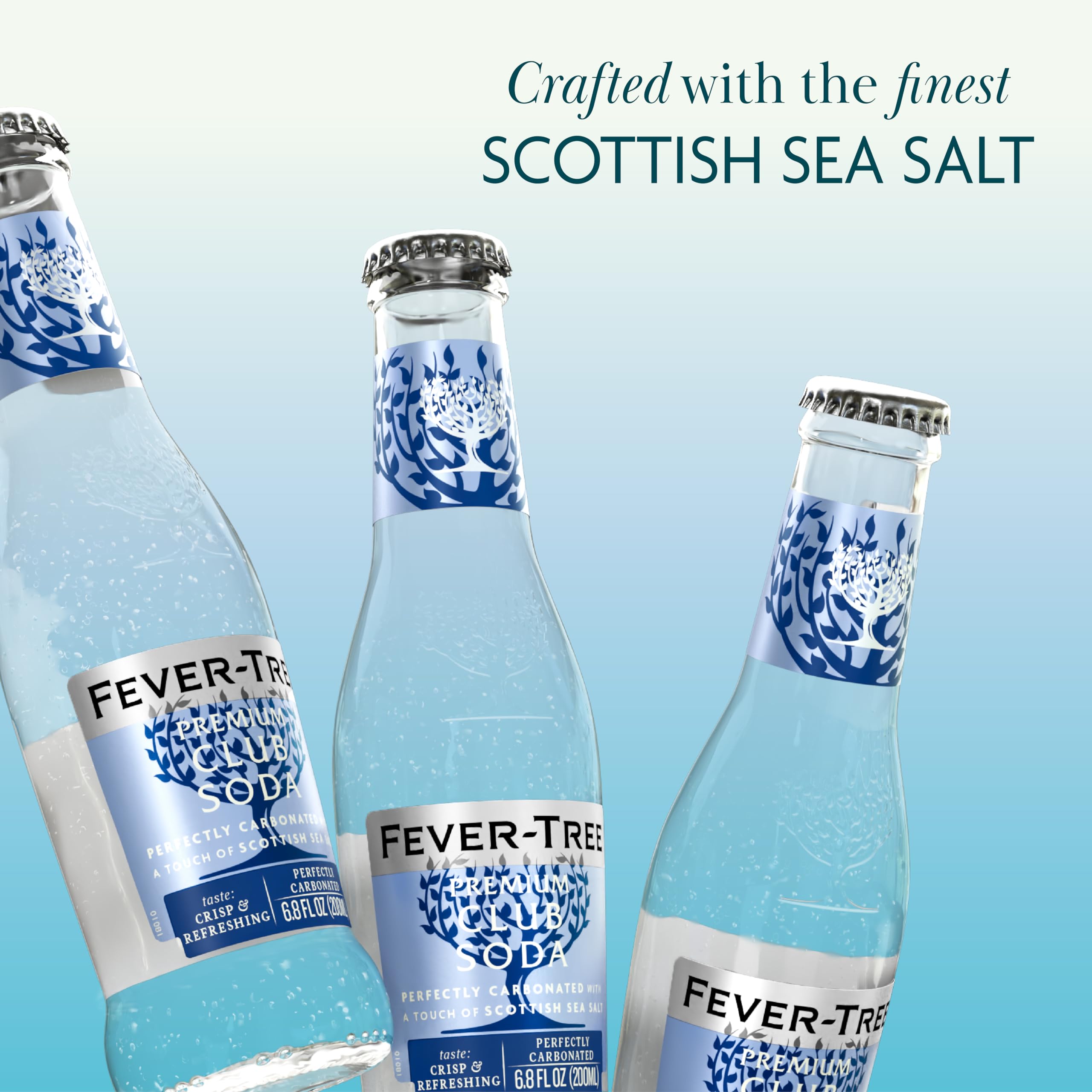 Fever Tree Club Soda Club Soda - Premium Quality Delicate with perfect carbonation - Refreshing Beverage for Cocktails & Mocktails. Naturally Sourced Ingredients, No Artificial Sweeteners or Colors - 5.07 Fl Oz (Pack of 24)(Packaging May Vary)