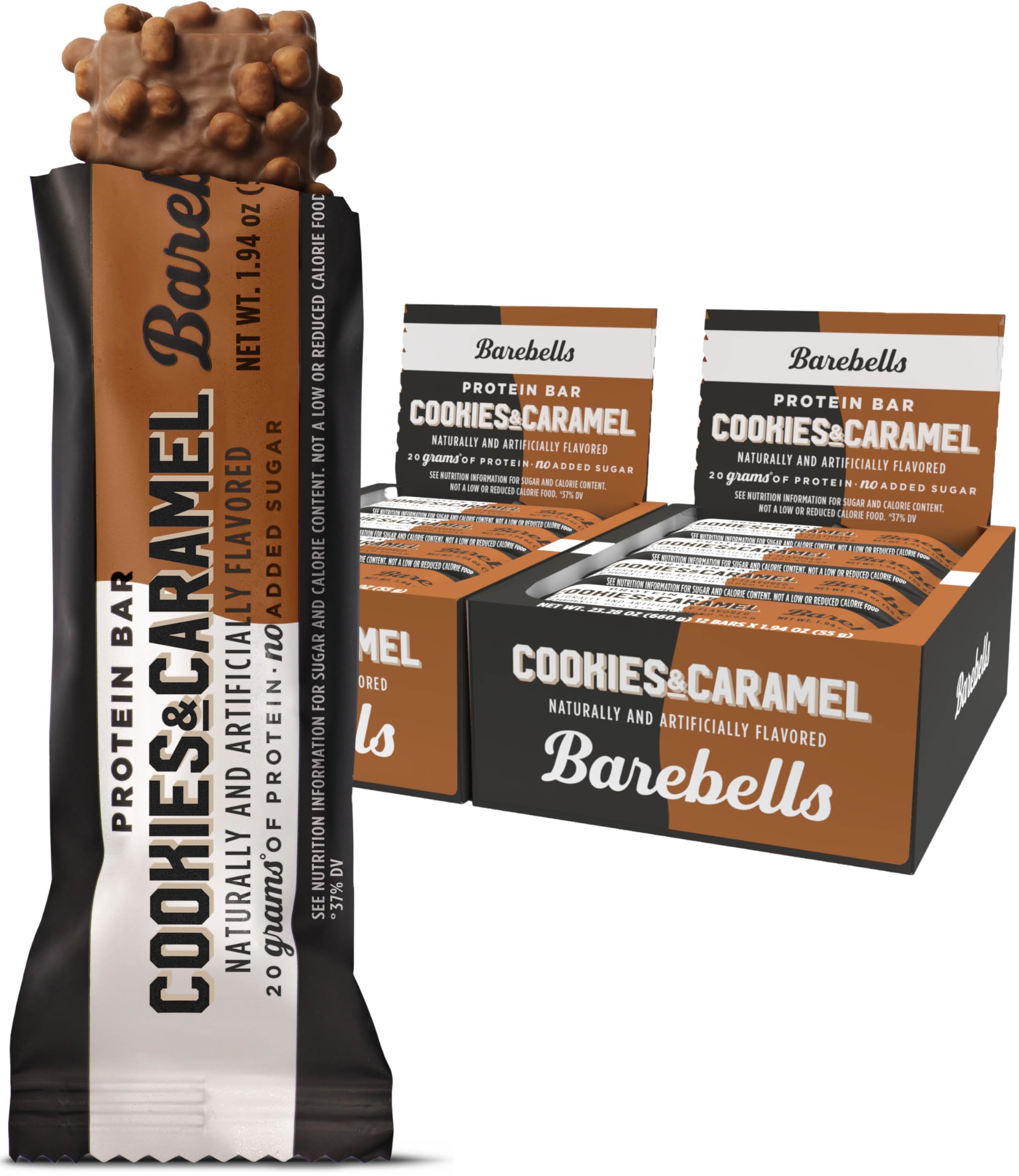 Barebells Protein Bars Salty Peanut - 12 Count, 20g High Protein Treats - Chocolate Nutrition Bar with 1g Total Sugars - On-The-Go Breakfast or Post-Workout Snack