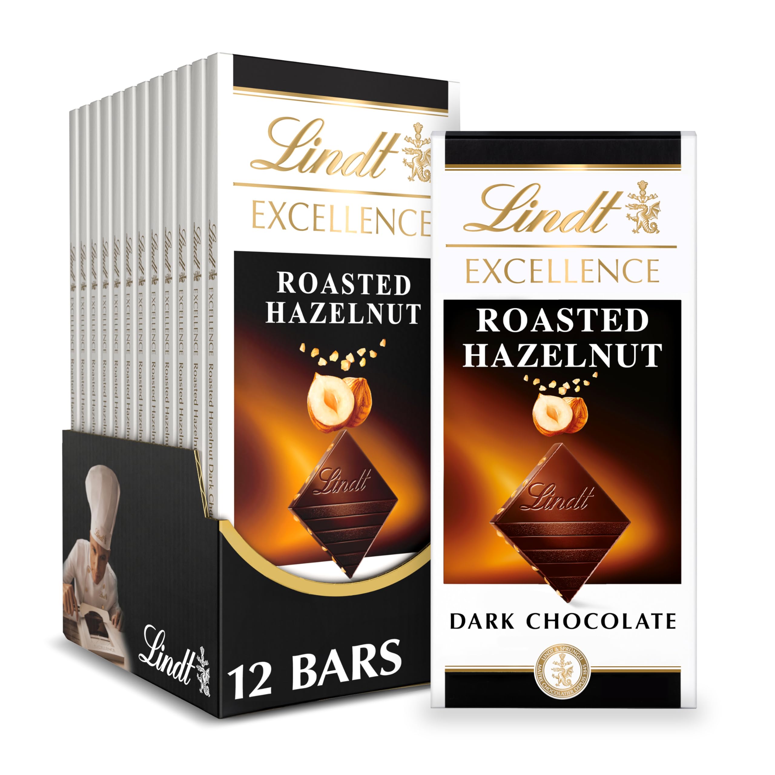 Lindt EXCELLENCE 85% Cocoa Dark Chocolate Bar, Dark Chocolate Candy, 3.5 oz. (12 Pack)