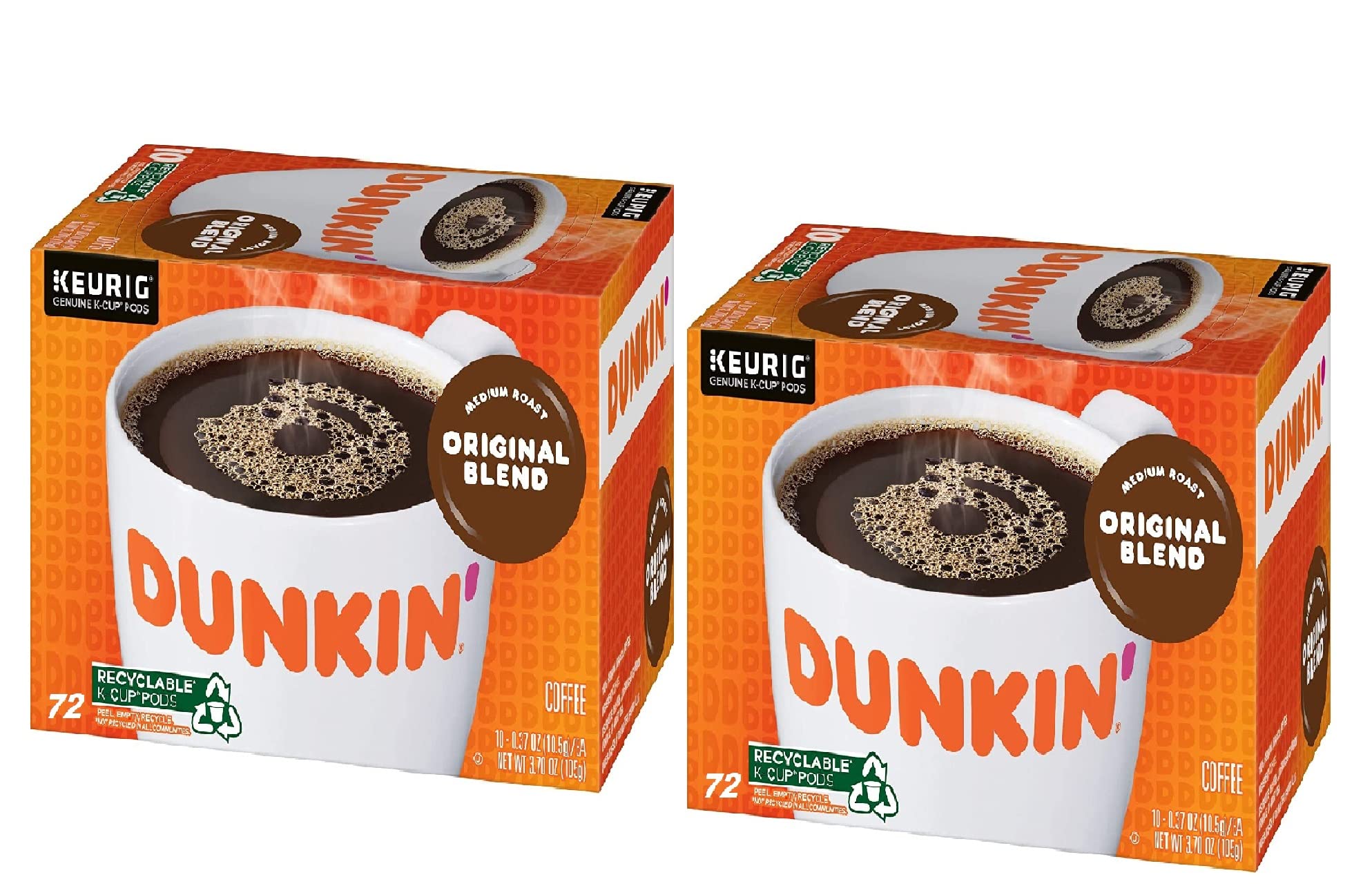 Dunkin' Original Blend Medium Roast Coffee, 60 Keurig K-Cup Pods