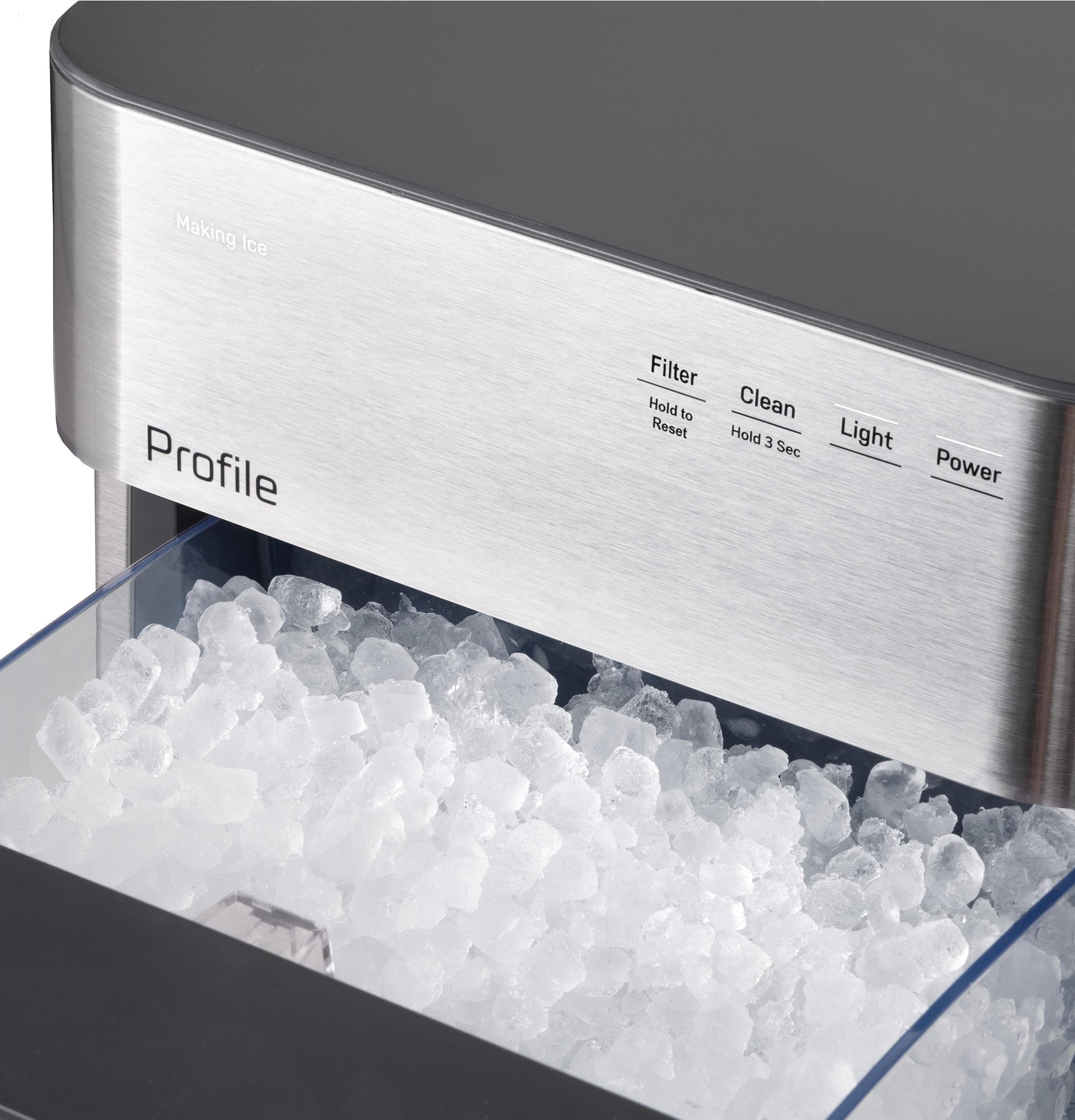 GE Profile Opal 2.0 Ultra Nugget Ice Maker with .75 Gallon Side Tank and Scale Inhibiting Filter, Scoop Included, 38 lbs in 24 Hours, Pellet Ice Machine with WiFi & Smart Connected, Stainless Steel