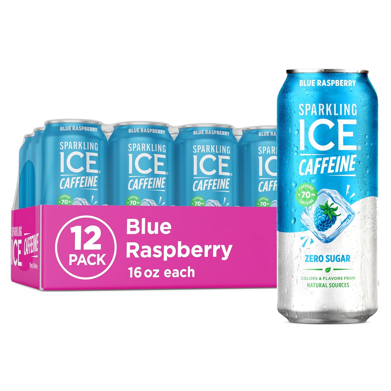 Sparkling Ice Caffeine Citrus Twist Sparkling Water with Caffeine, Zero Sugar, with Antioxidants and Vitamins,16 fl oz Cans (Pack Of 12)
