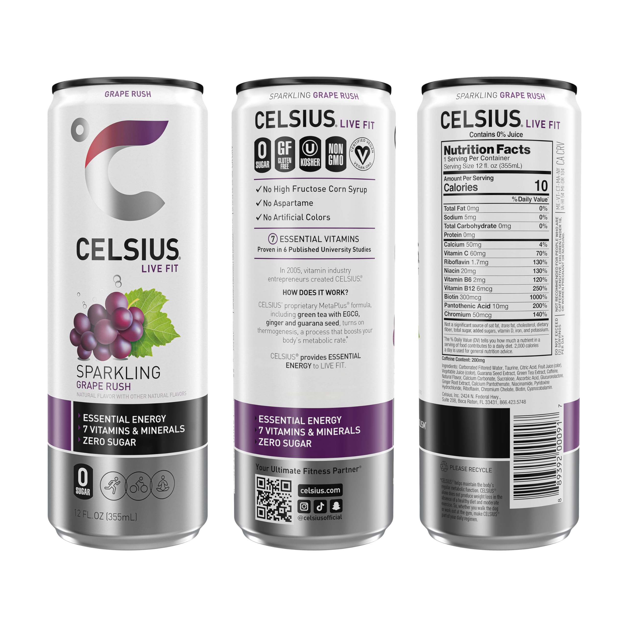 CELSIUS Sparkling Kiwi Guava, Functional Essential Energy Drink 12 Fl Oz (Pack of 12)