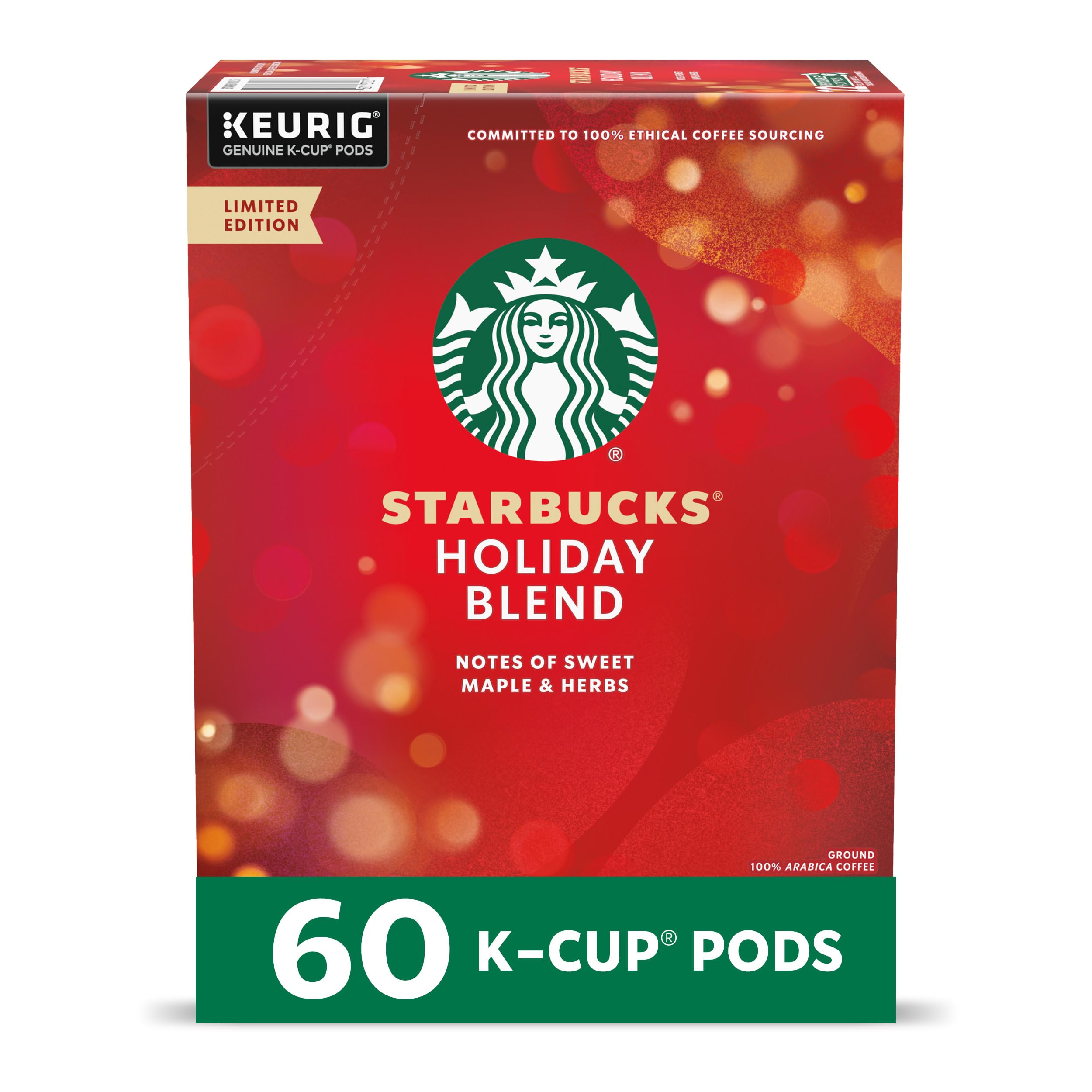 Starbucks K-Cup Coffee Pods, Medium Roast Hot or Iced Coffee, Pike Place Roast, 96 Keurig Pods