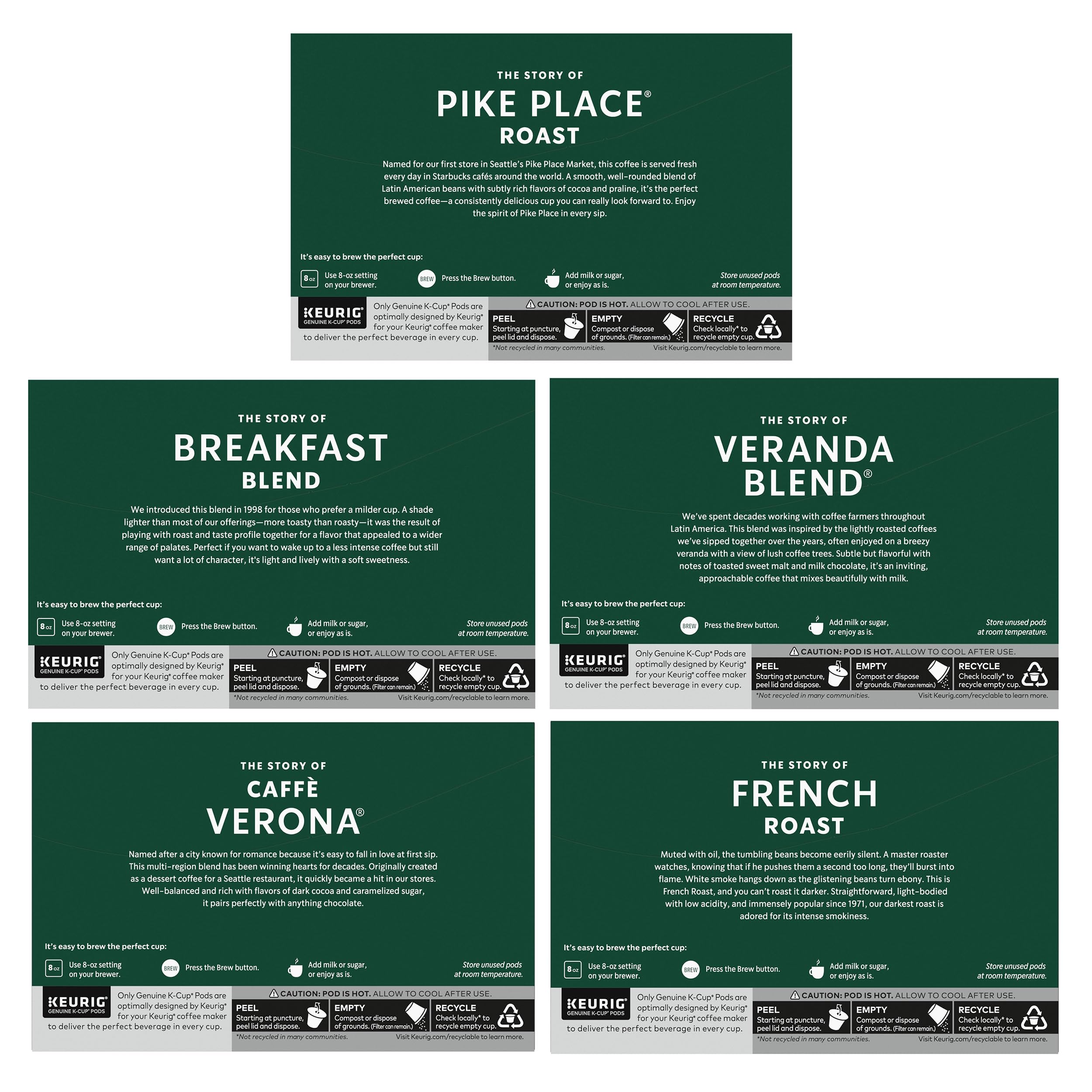 Starbucks K-Cup Coffee Pods, Medium Roast Hot or Iced Coffee, Pike Place Roast, 96 Keurig Pods