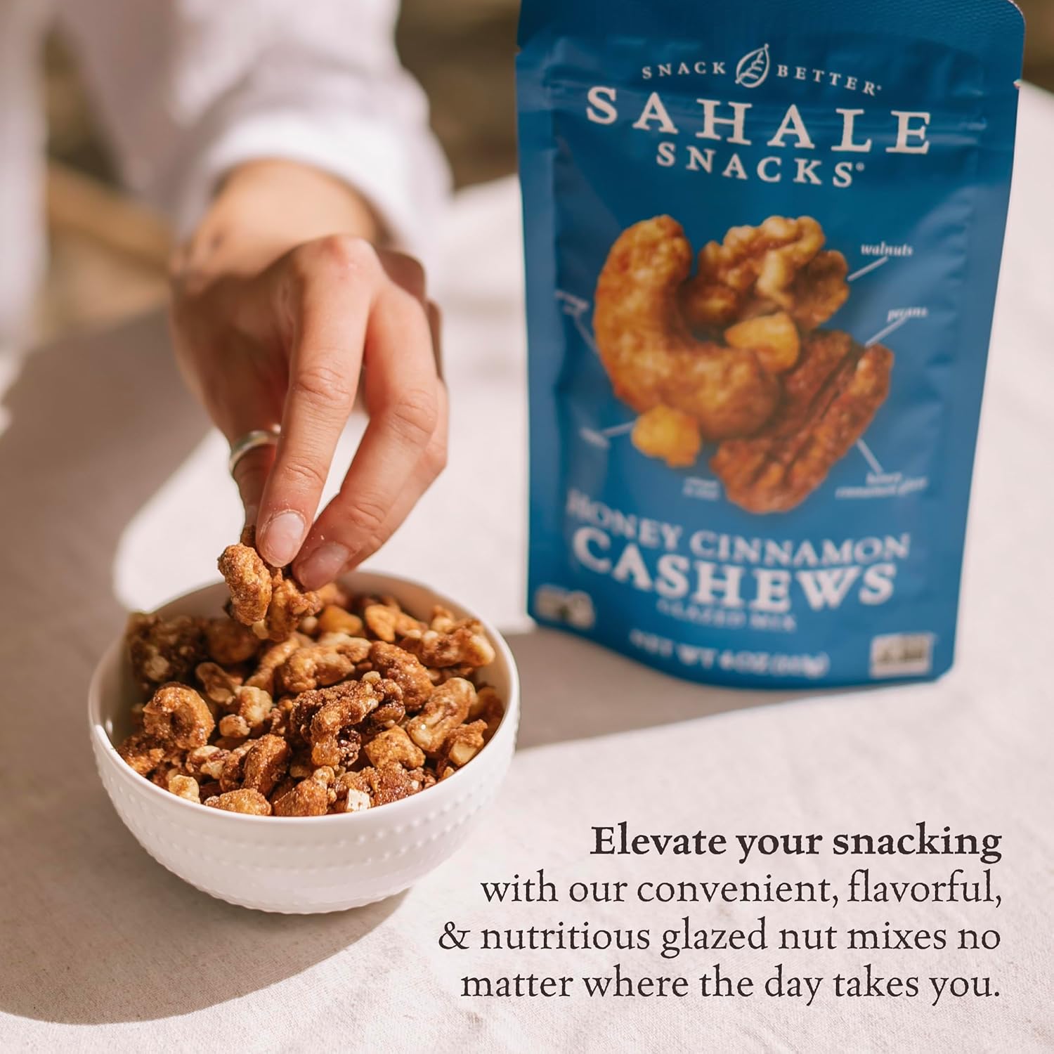Sahale Snacks Glazed Mix Nut Blend Variety Pack, 1.5 Oz Grab & Go Bags (12 Total Packs) - Four Different Dry-Roasted Deluxe Mixed Nuts Blends Included - Non-GMO Kosher & Certified Gluten-Free Snacks