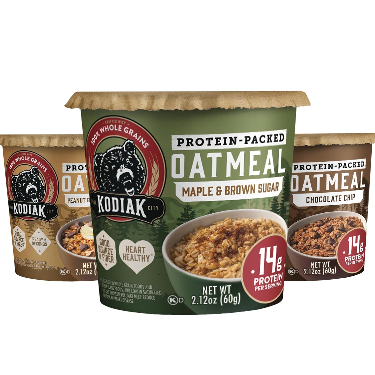 Kodiak Cakes Instant Protein Maple & Brown Sugar Oatmeal in a Cup, 2.12oz (Pack of 12)