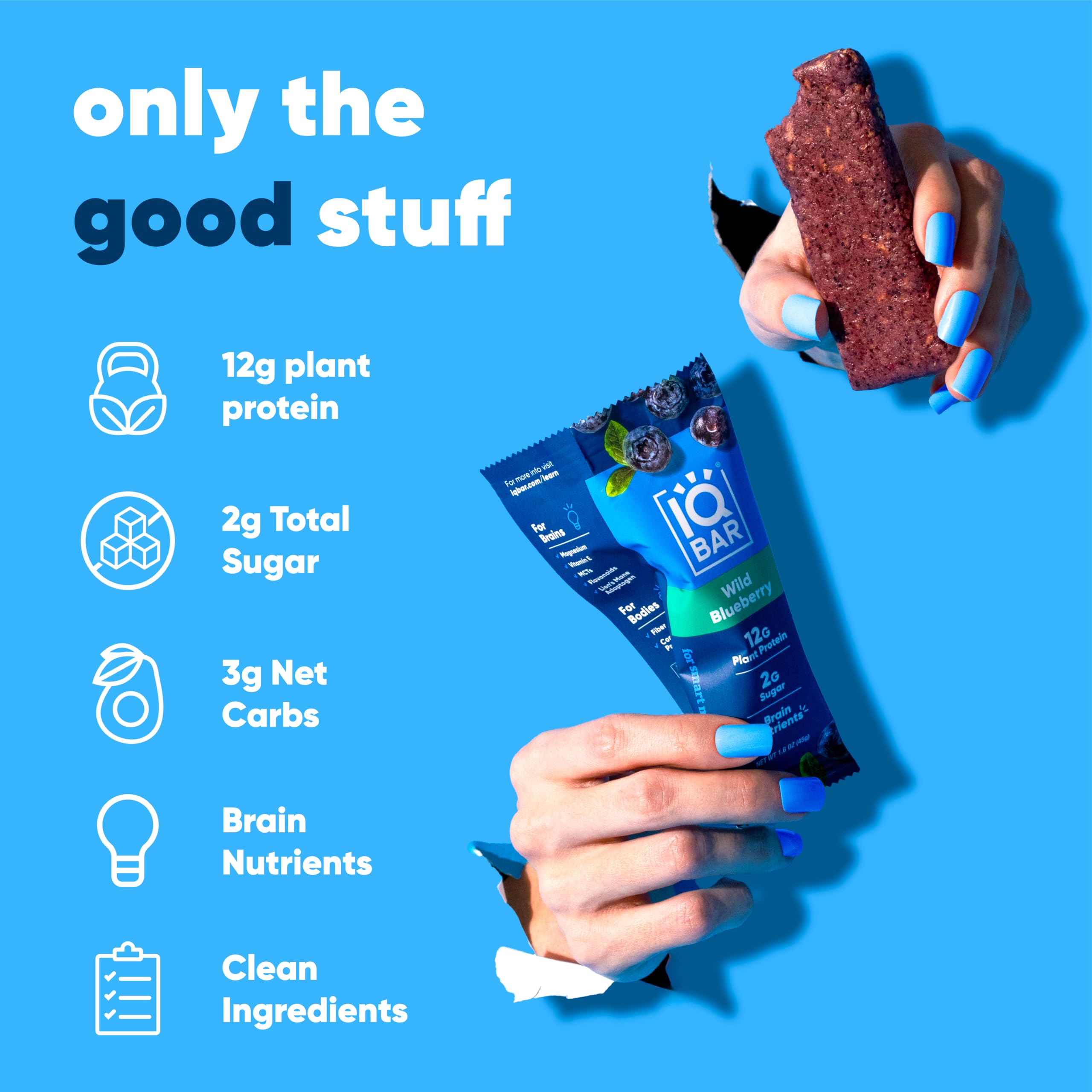 IQBAR Brain and Body Plant Protein Bars - Chocolate Lovers Variety - 36-Count - Keto, Vegan, Low Carb, High Fiber, Gluten Free, Dairy Free, Low Sugar Snack with Nutrients for Focus, Energy, Meal Replacement