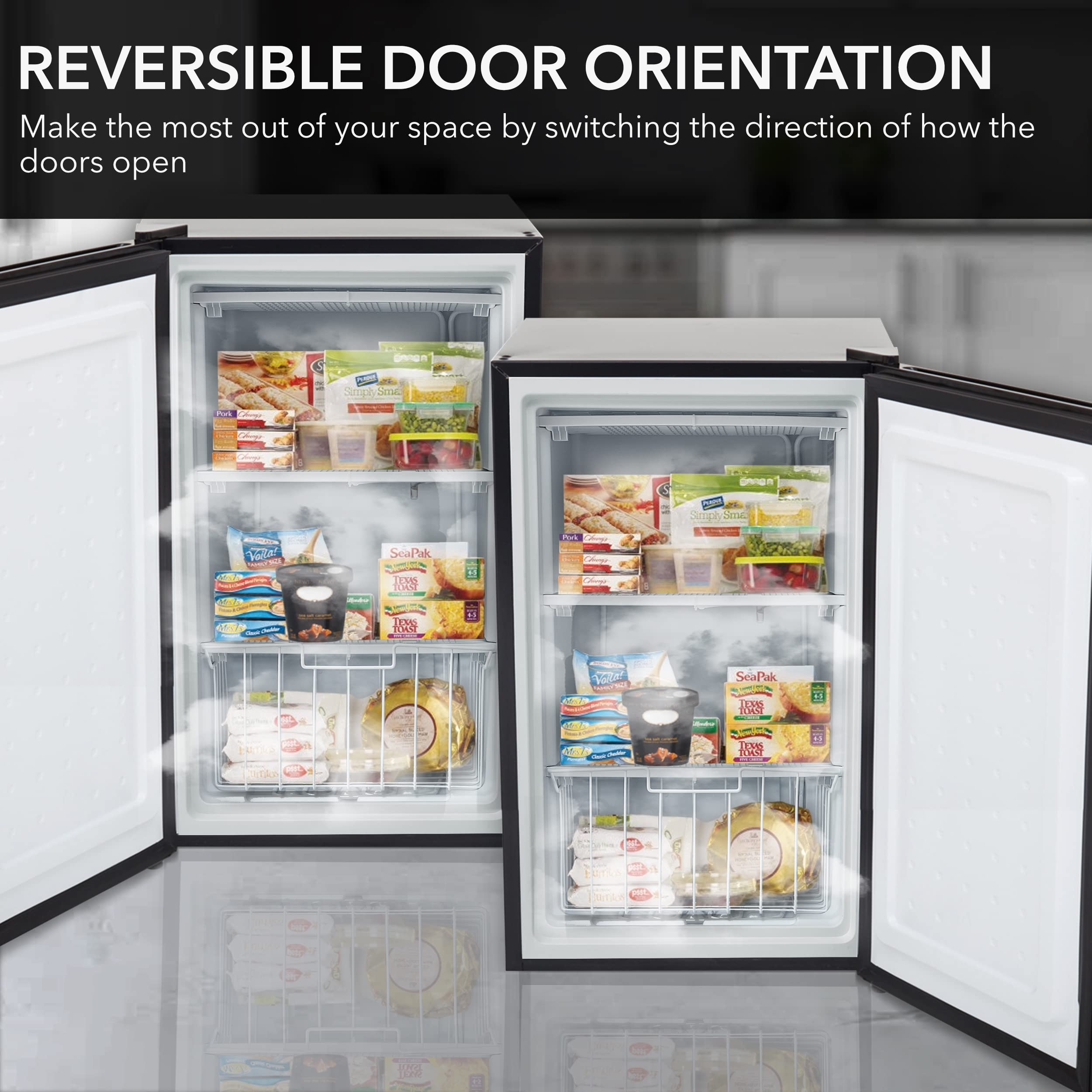 Whynter CUF-112SS Mini, Energy Star Rated Small Upright Freezer with Lock, Stainless Steel -1.1 Cubic Feet