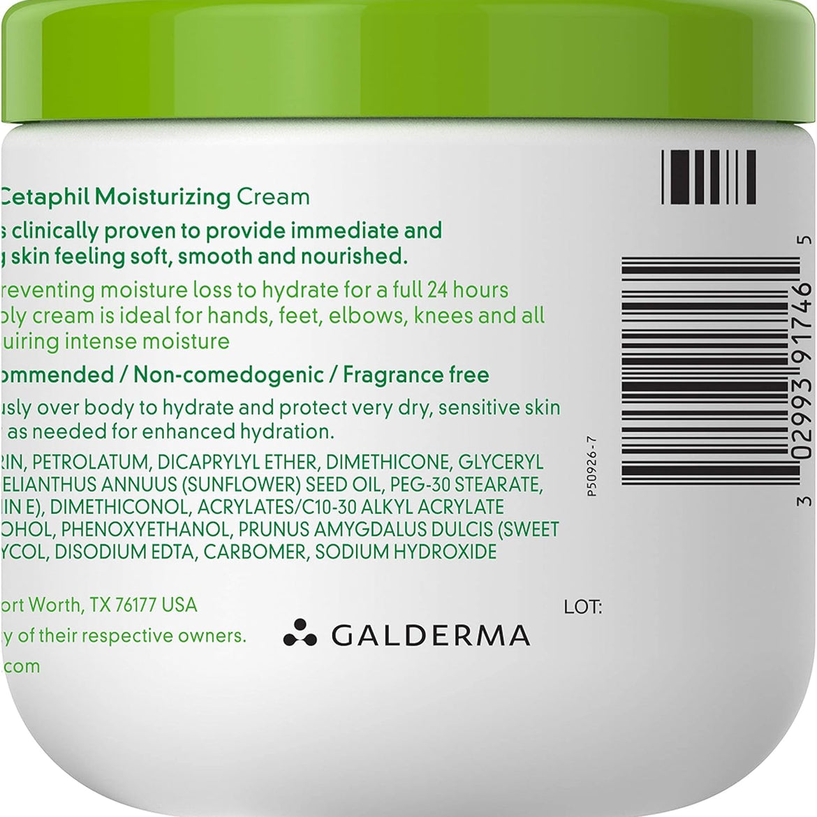 Cetaphil Moisturizing Cream, Face & Body Moisturizer for Men & Women, Dry to Very Dry and Sensitive Skin, Unscented, 453g
