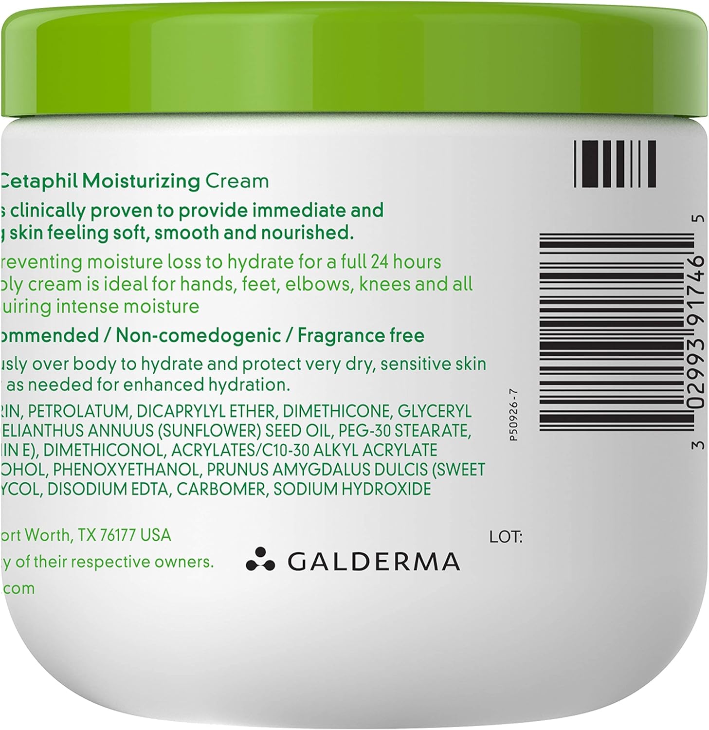 Cetaphil Moisturizing Cream, Face & Body Moisturizer for Men & Women, Dry to Very Dry and Sensitive Skin, Unscented, 453g