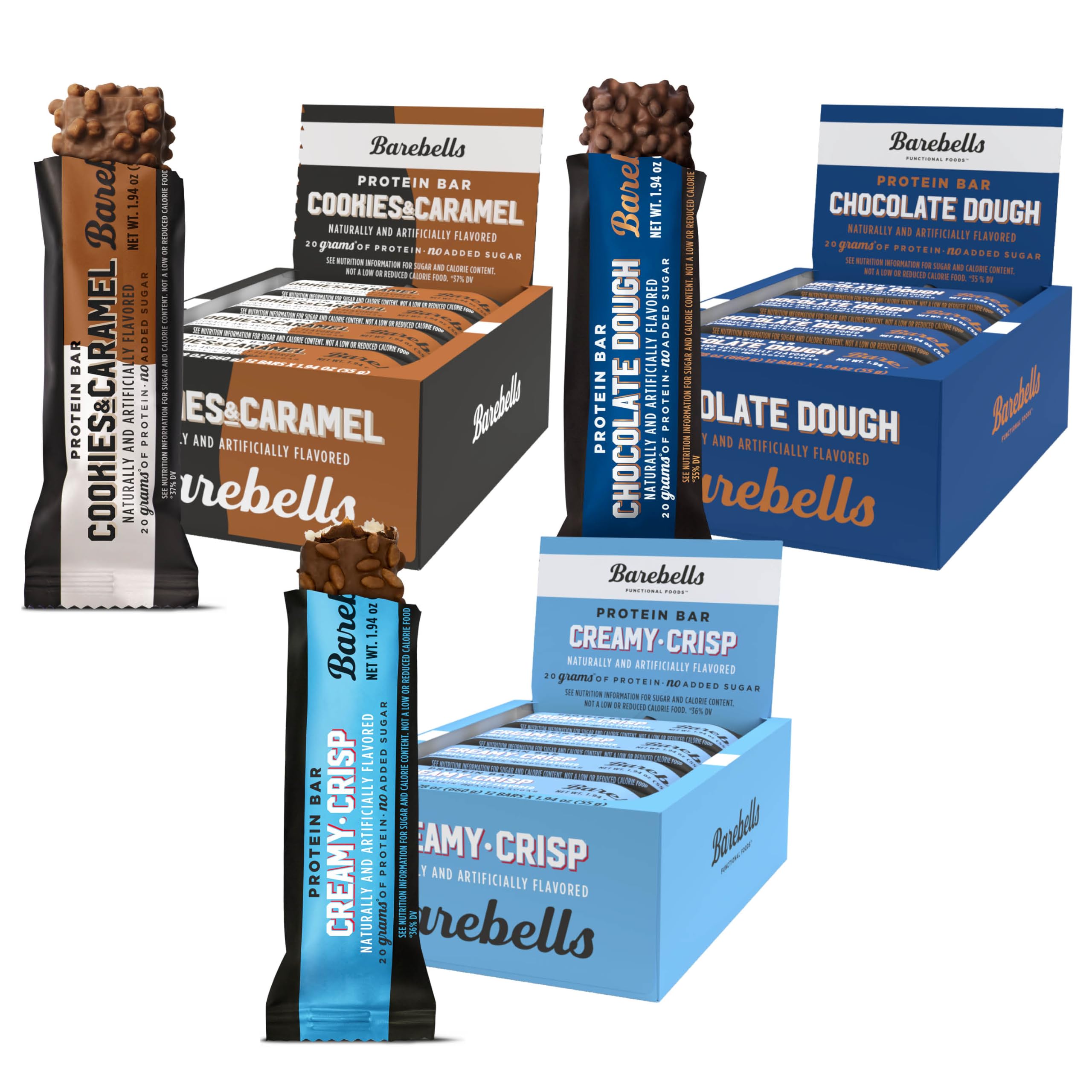 Barebells Protein Bars Salty Peanut - 12 Count, 20g High Protein Treats - Chocolate Nutrition Bar with 1g Total Sugars - On-The-Go Breakfast or Post-Workout Snack
