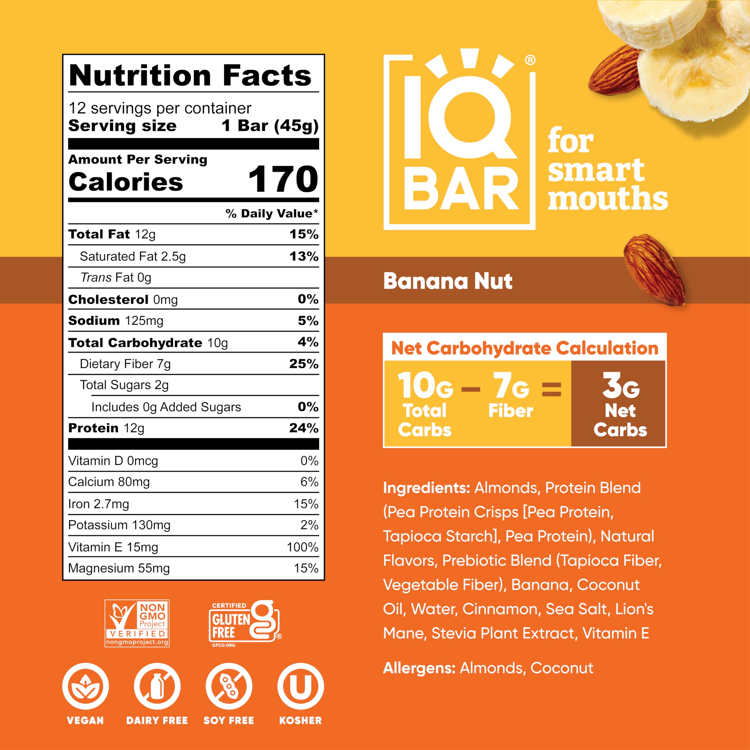 IQBAR Brain and Body Plant Protein Bars - Chocolate Lovers Variety - 36-Count - Keto, Vegan, Low Carb, High Fiber, Gluten Free, Dairy Free, Low Sugar Snack with Nutrients for Focus, Energy, Meal Replacement