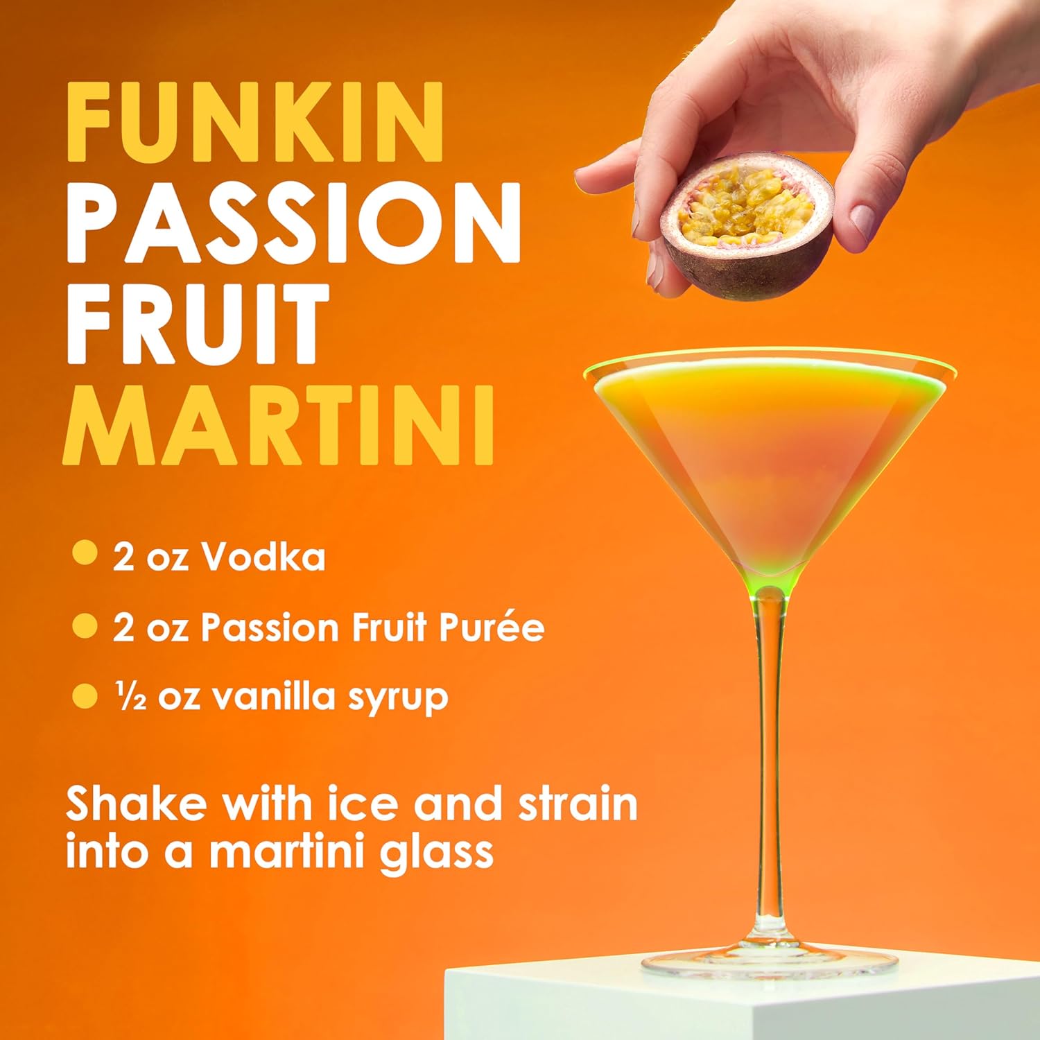 Funkin Fruit Puree | Real Fruit, Simple Ingredient, Natural Mixer for Cocktails, Drinks, Smoothies | Vegan, Non-GMO, Gluten-Free (2.2 lbs) (Passion Fruit)