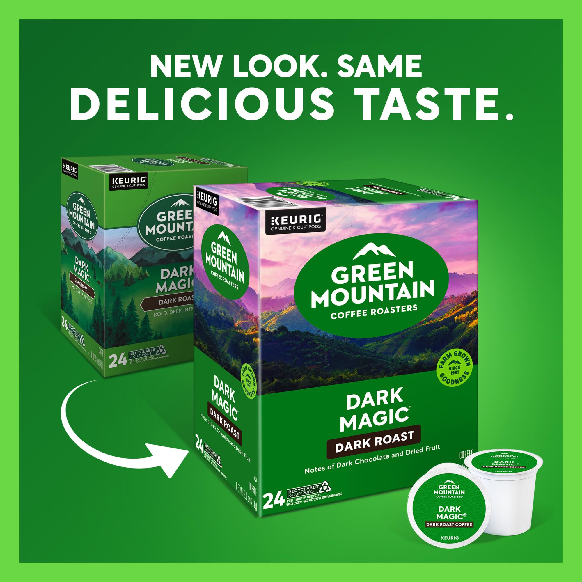 Green Mountain Coffee Roasters Dark Magic Keurig Single-Serve K-Cup Pods, Dark Roast Coffee, 72 Count