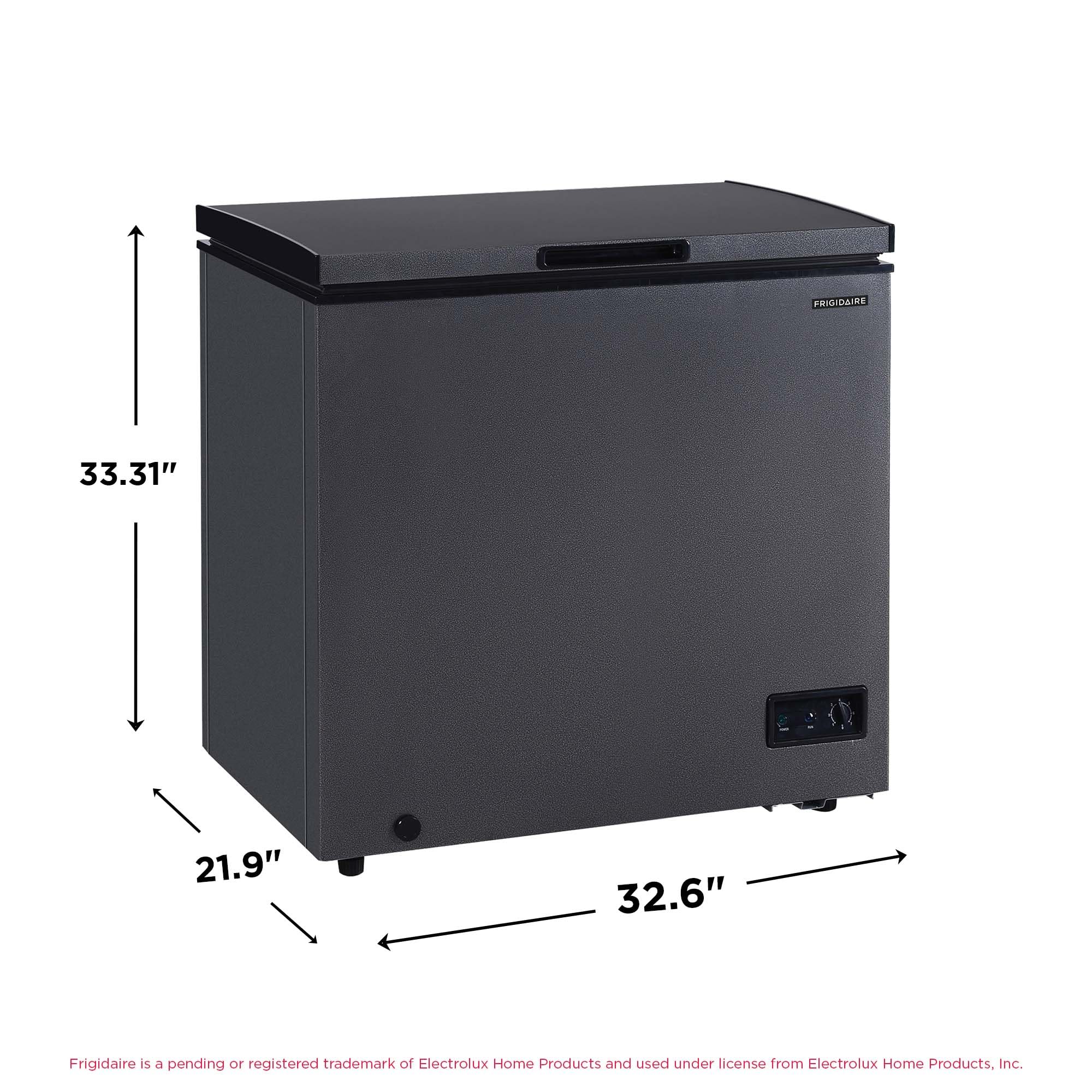 Frigidaire Chest Deep Freezer, 7 Cu. Ft. Capacity, Granita Rugged Design-Adjustable Thermostat-Removable Vinyl Coated Wire Basket-Easy Defrost Drain
