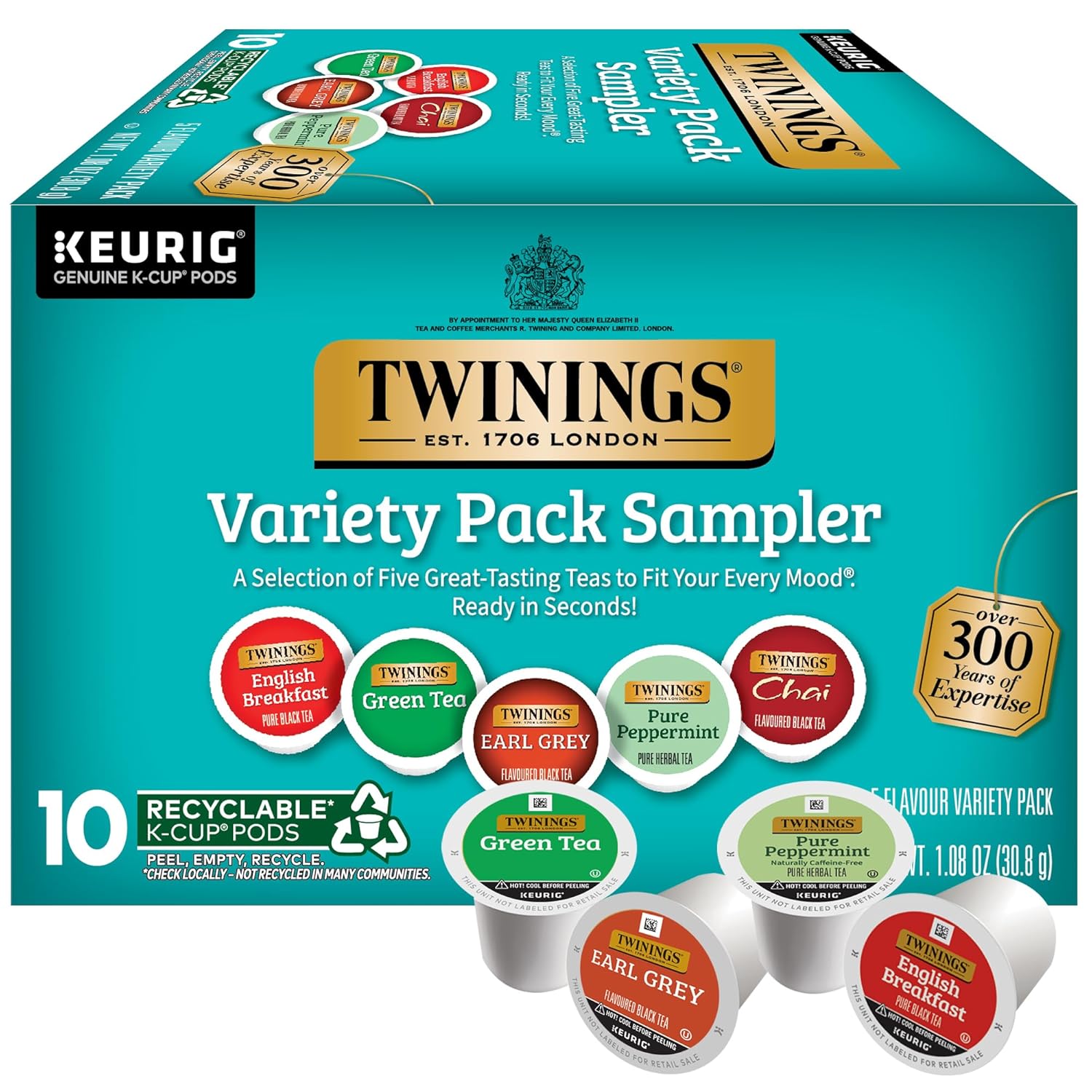 Twinings English Breakfast Black Tea K-Cup Pods for Keurig, 24 Count (Pack of 1), Smooth, Flavourful, Robust, Caffeinated, Enjoy Hot or Iced