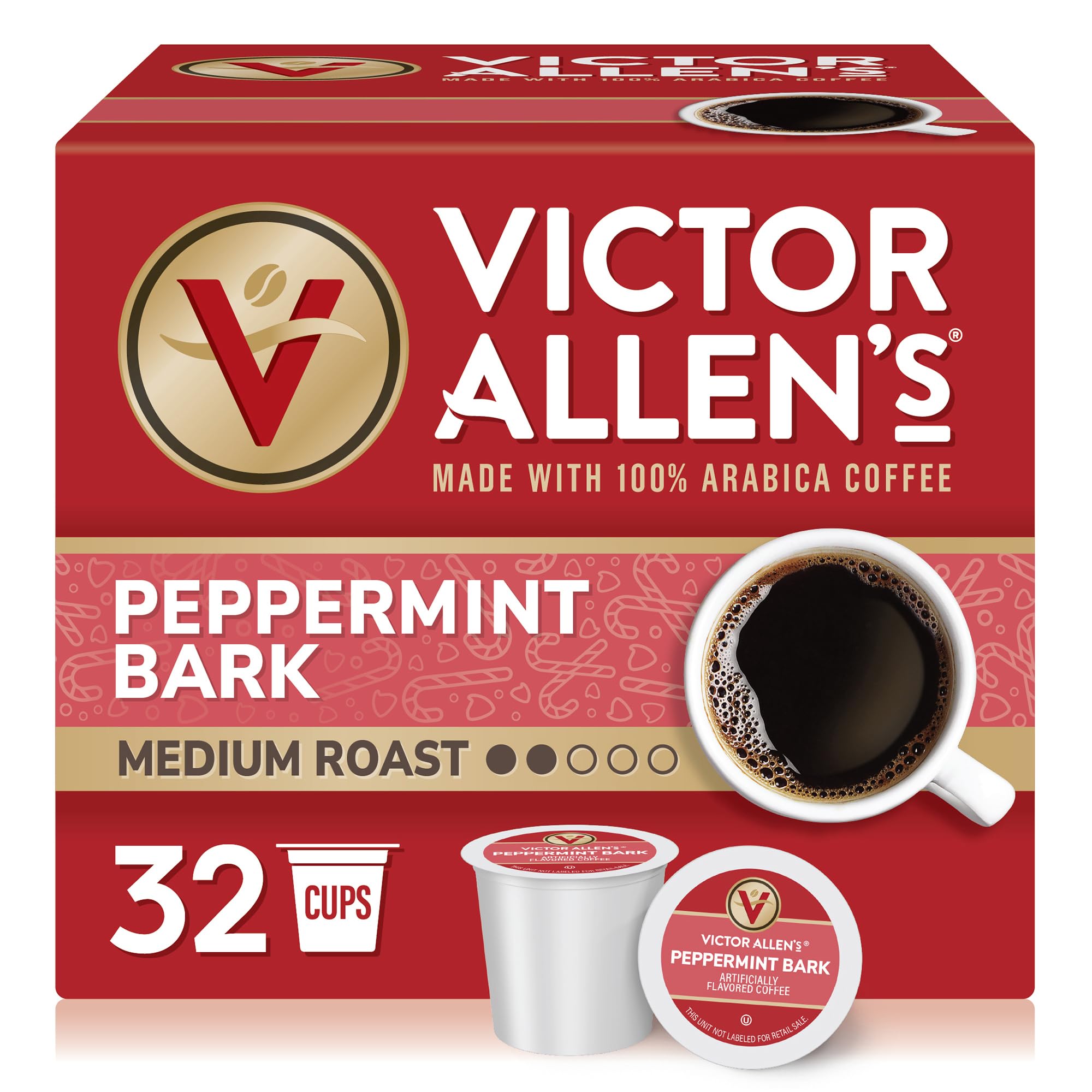 Victor Allen's Coffee Hazelnut Flavored, Medium Roast, 80 Count, Single Serve Coffee Pods for Keurig K-Cup Brewers