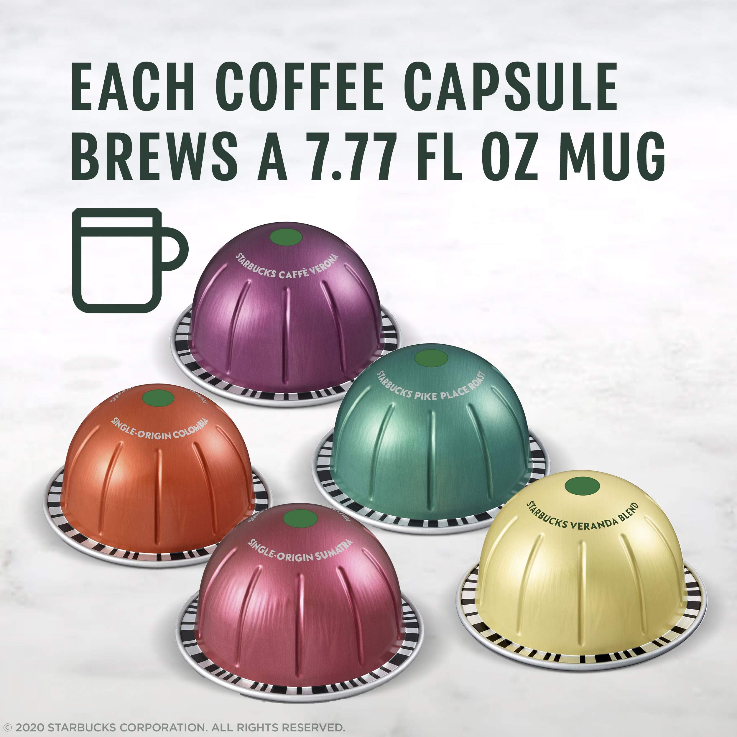 Starbucks by Nespresso Vertuo, Pike Place, Medium Roast Coffee 32-count Coffee Pods, Brews 7.8 oz.