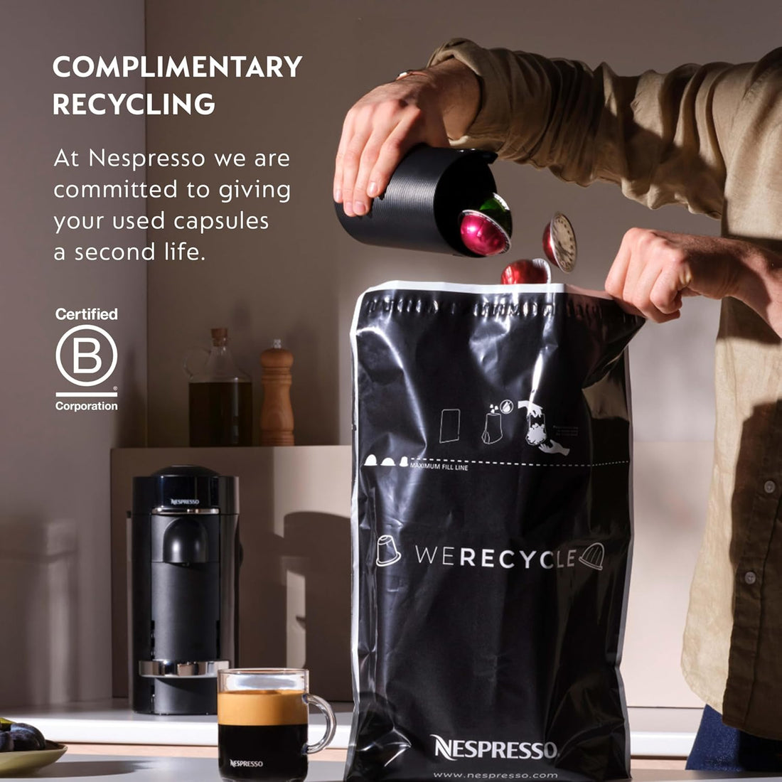 Nespresso Capsules Vertuo, Melozio, Medium Roast Coffee, 30 Count Coffee Pods
