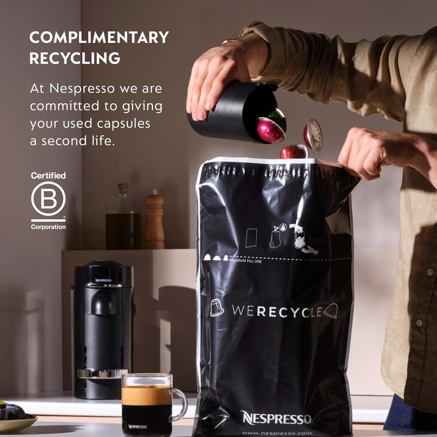 Nespresso Capsules Vertuo, Melozio, Medium Roast Coffee, 30 Count Coffee Pods