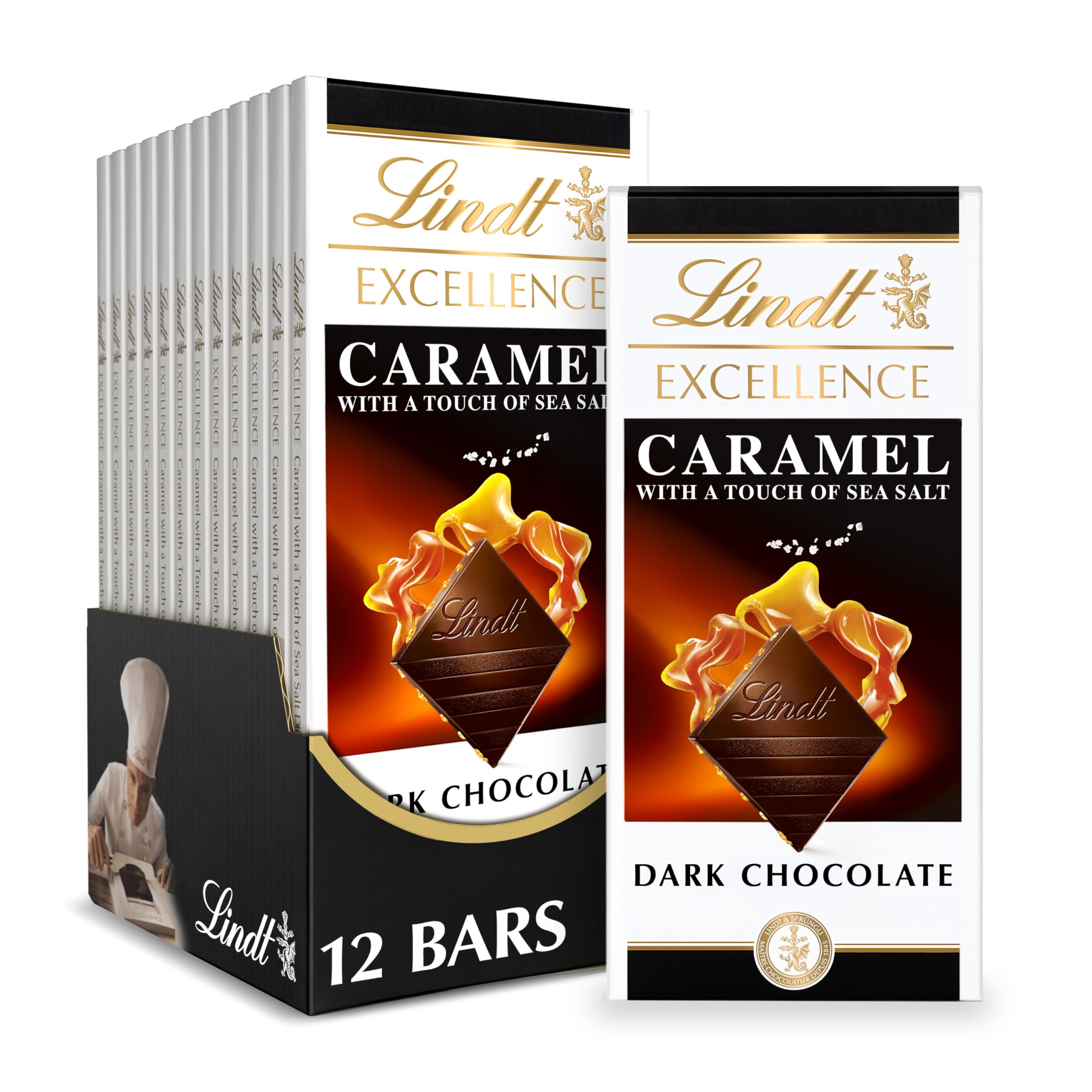 Lindt EXCELLENCE 85% Cocoa Dark Chocolate Bar, Dark Chocolate Candy, 3.5 oz. (12 Pack)