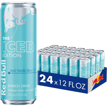 Red Bull Iced Vanilla Berry Energy Drink, with 114mg Caffeine plus Taurine & B Vitamins, 12 Fl Oz, Pack of 24 Cans