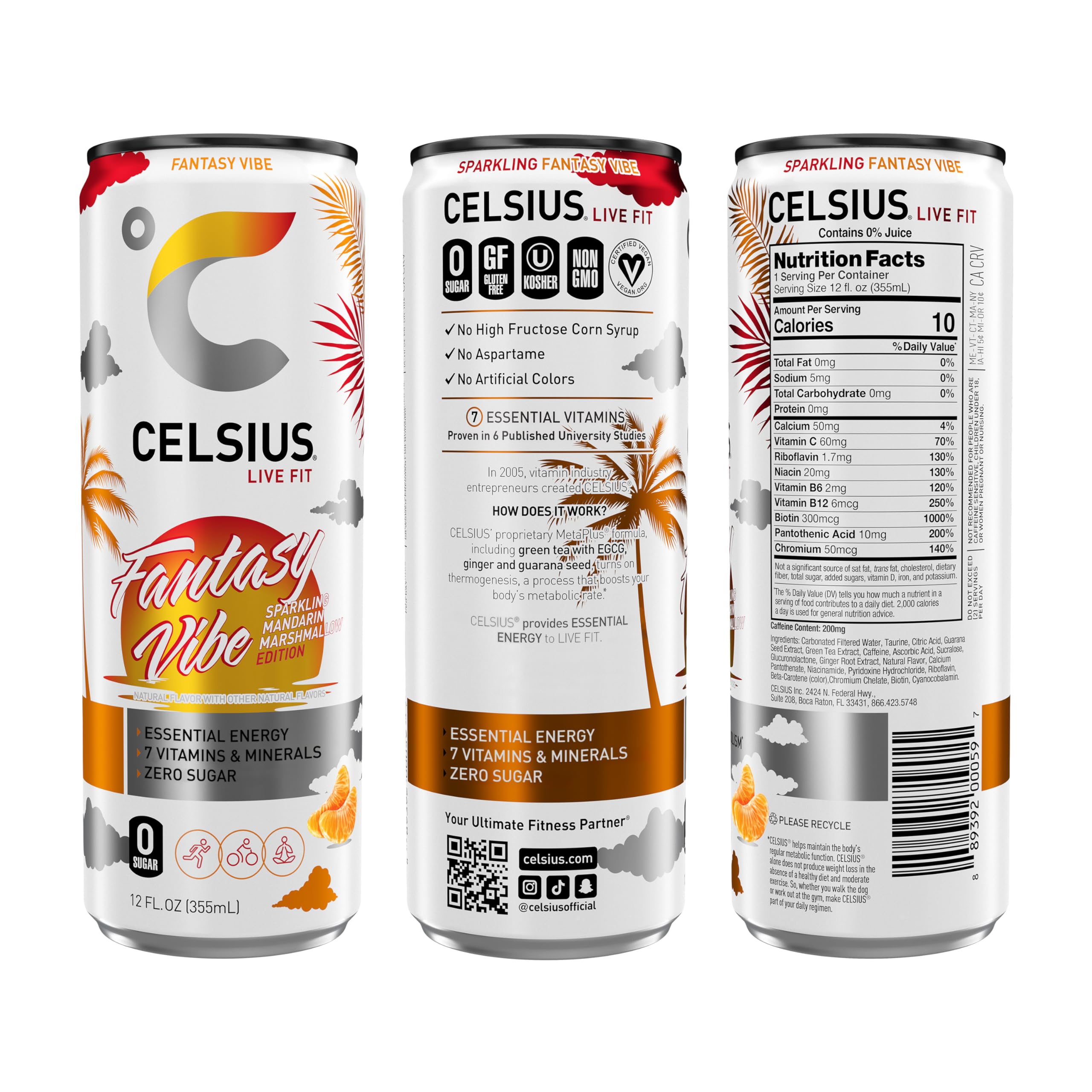 CELSIUS ASTRO VIBE Sparkling Blue Razz, Sugar Free Energy Drink, 12 Fl Oz (Pack of 12)