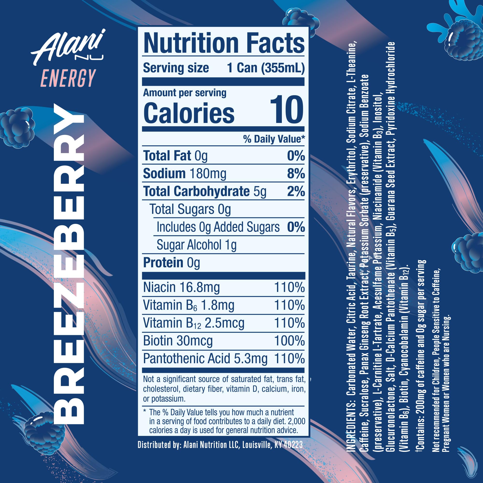 Alani Nu CHERRY TWIST Sugar Free, Low Calorie Energy Drinks, 200mg Caffeine, Biotin B Vitamins, Zero Sugar, 15 Calories, 12 Fl Oz Cans, 12 Pack0