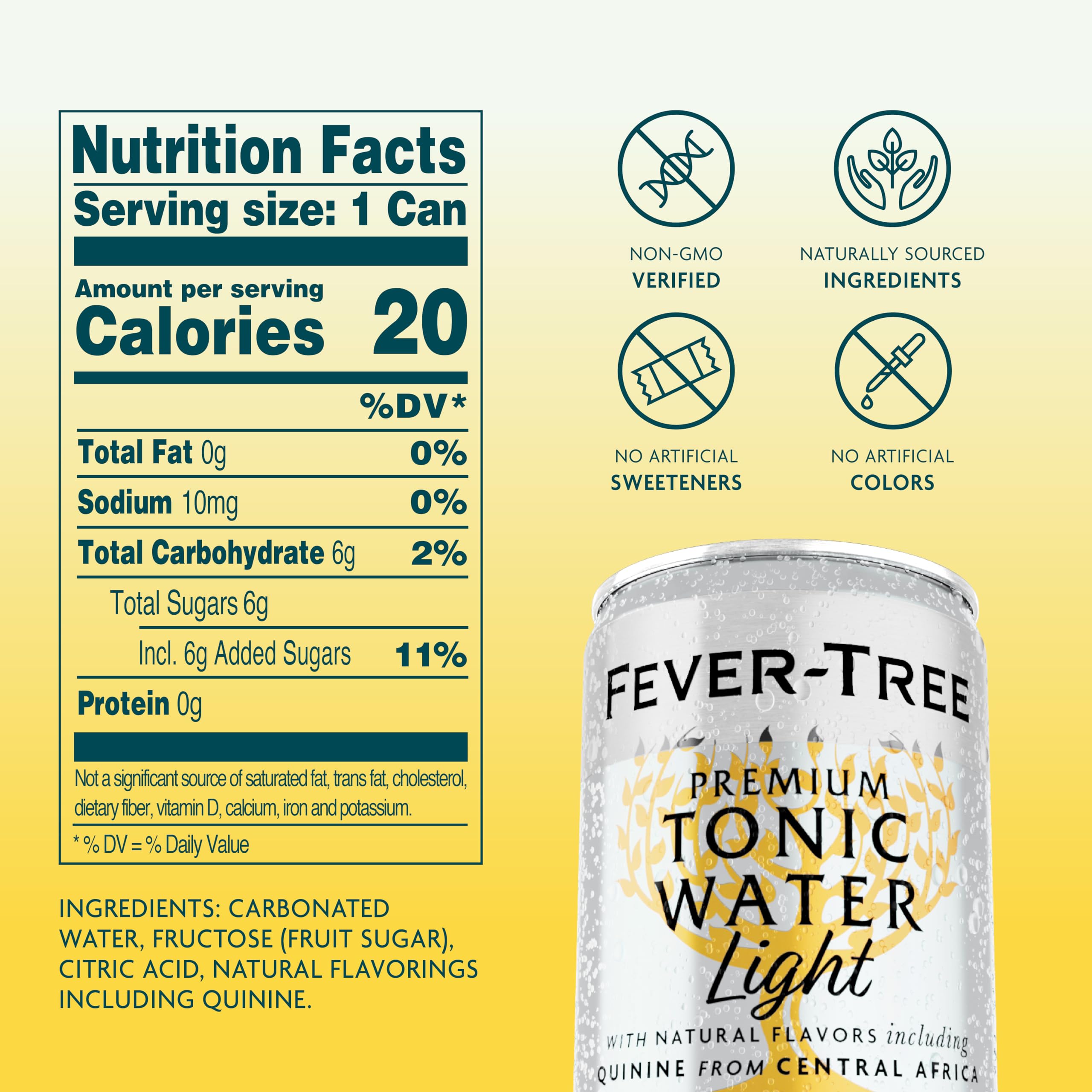 Fever Tree Tonic Water - Premium Quality Mixer - Refreshing Beverage for Cocktails & Mocktails. Naturally Sourced Ingredients, No Artificial Sweeteners or Colors - 150 ML Cans - Pack of 24