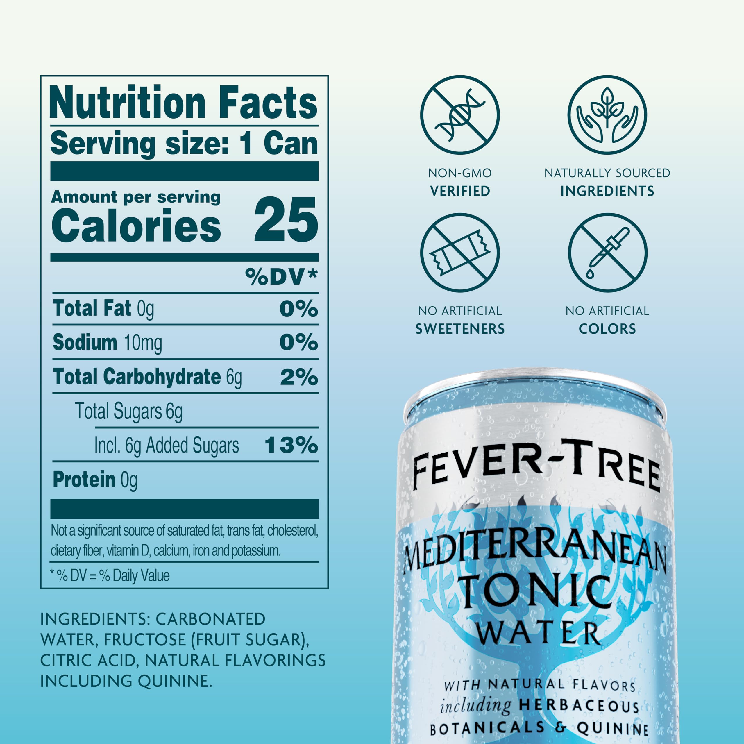 Fever Tree Tonic Water - Premium Quality Mixer - Refreshing Beverage for Cocktails & Mocktails. Naturally Sourced Ingredients, No Artificial Sweeteners or Colors - 150 ML Cans - Pack of 24