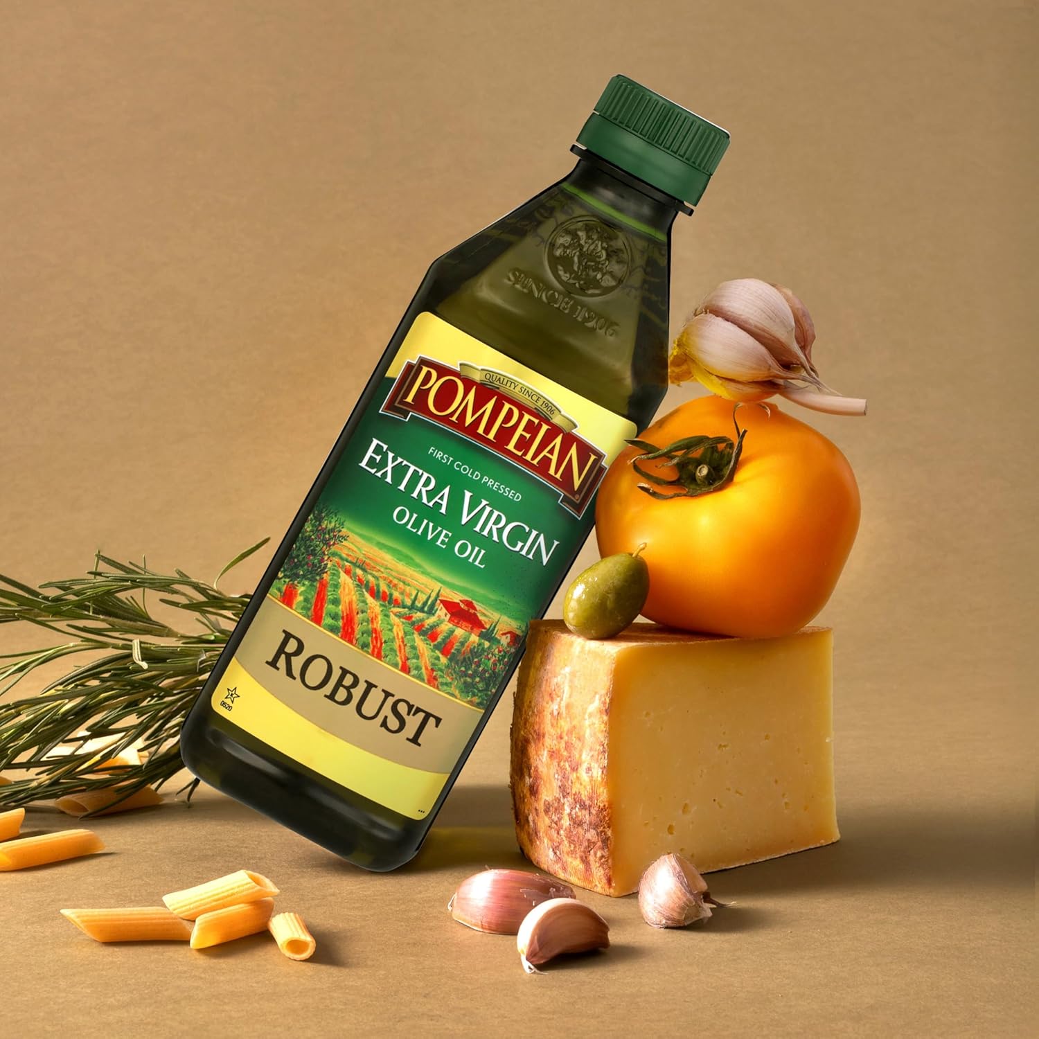 Pompeian Robust Extra Virgin Olive Oil, Contains Polyphenols, First Cold Pressed, 68 Fl Oz