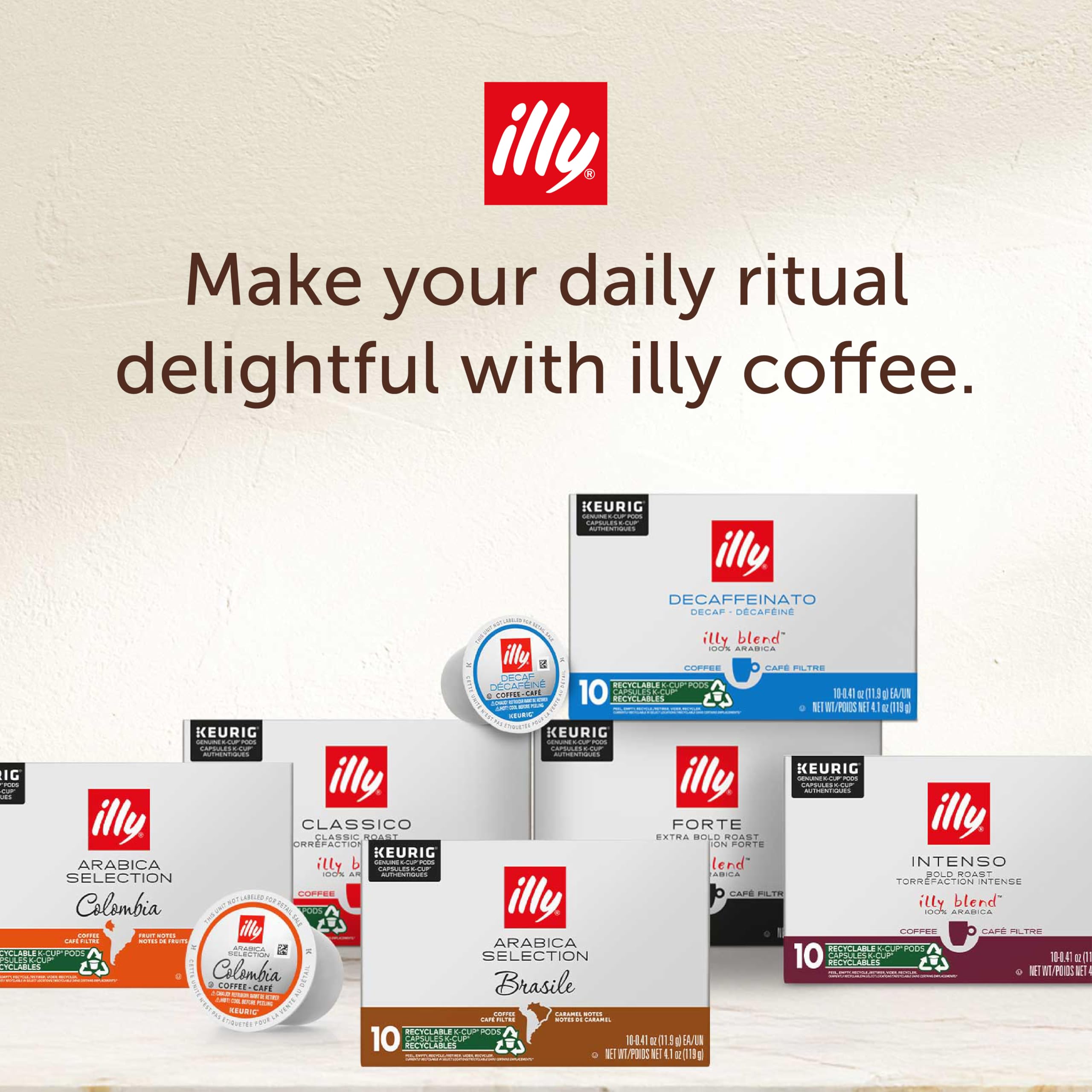 Illy Coffee K Cups - Pods For Keurig Machines – Classico Roast - Caramel, Orange Blossom & Jasmine - Mild, Flavorful & Balanced Flavor - No Preservatives – 32 Count