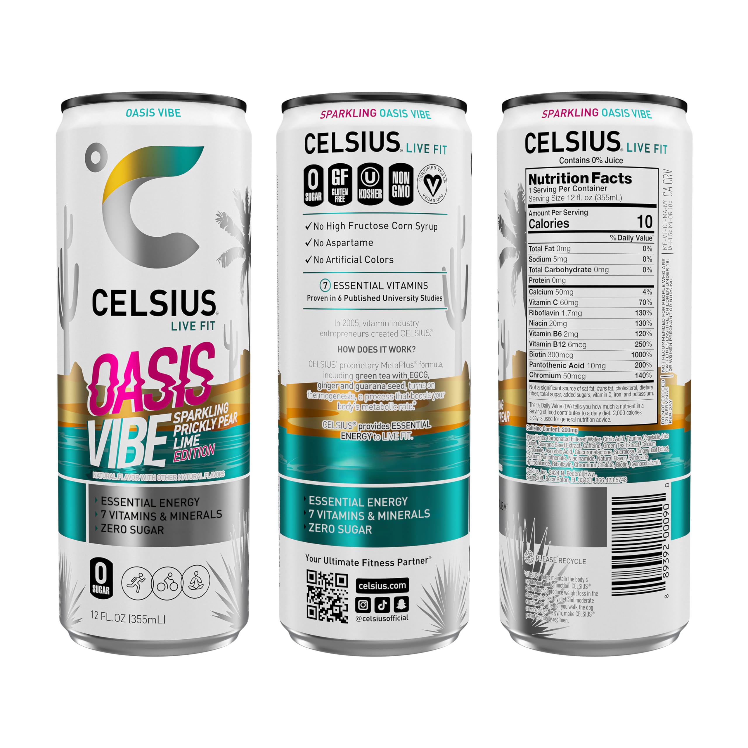CELSIUS ASTRO VIBE Sparkling Blue Razz, Sugar Free Energy Drink, 12 Fl Oz (Pack of 12)