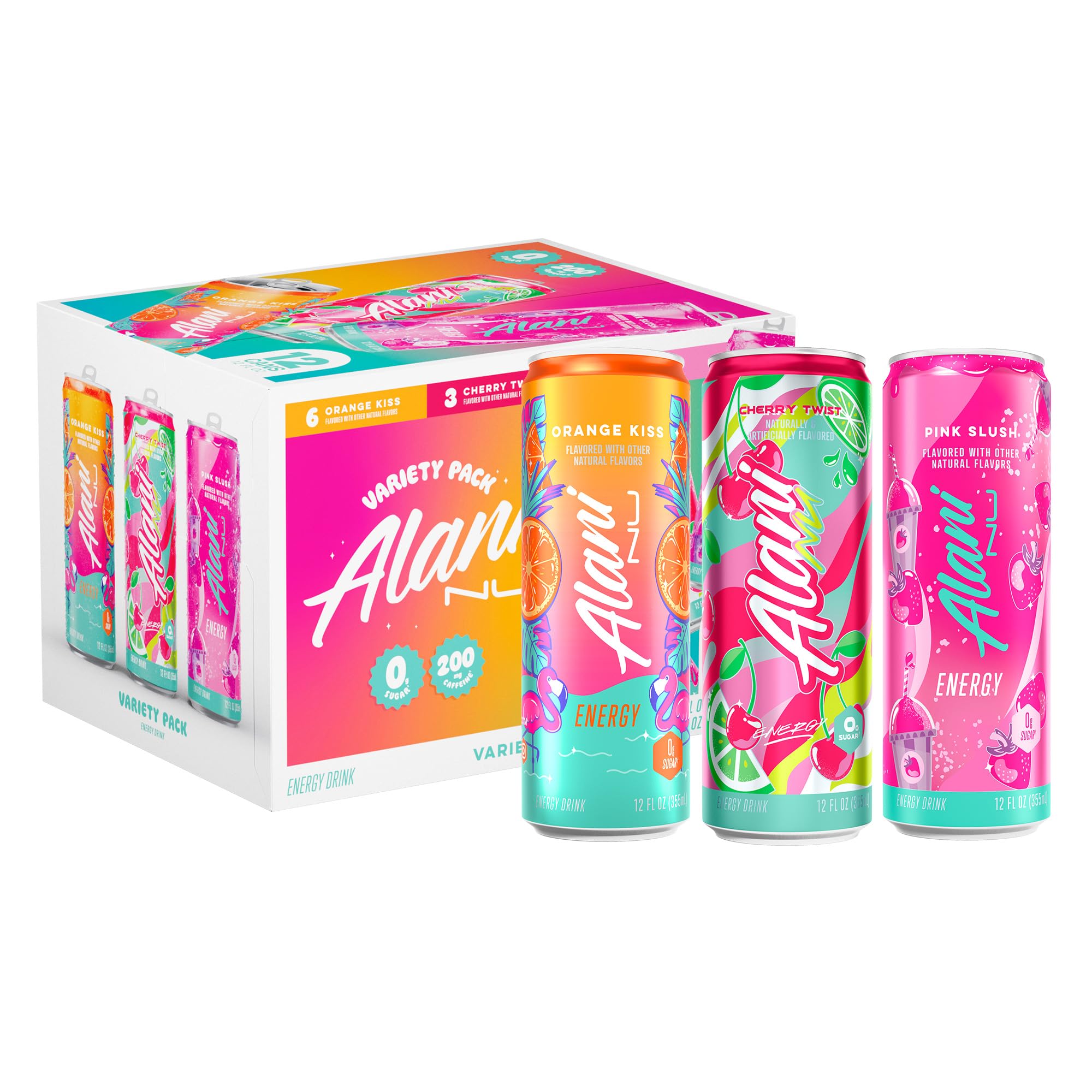 Alani Nu CHERRY TWIST Sugar Free, Low Calorie Energy Drinks, 200mg Caffeine, Biotin B Vitamins, Zero Sugar, 15 Calories, 12 Fl Oz Cans, 12 Pack0