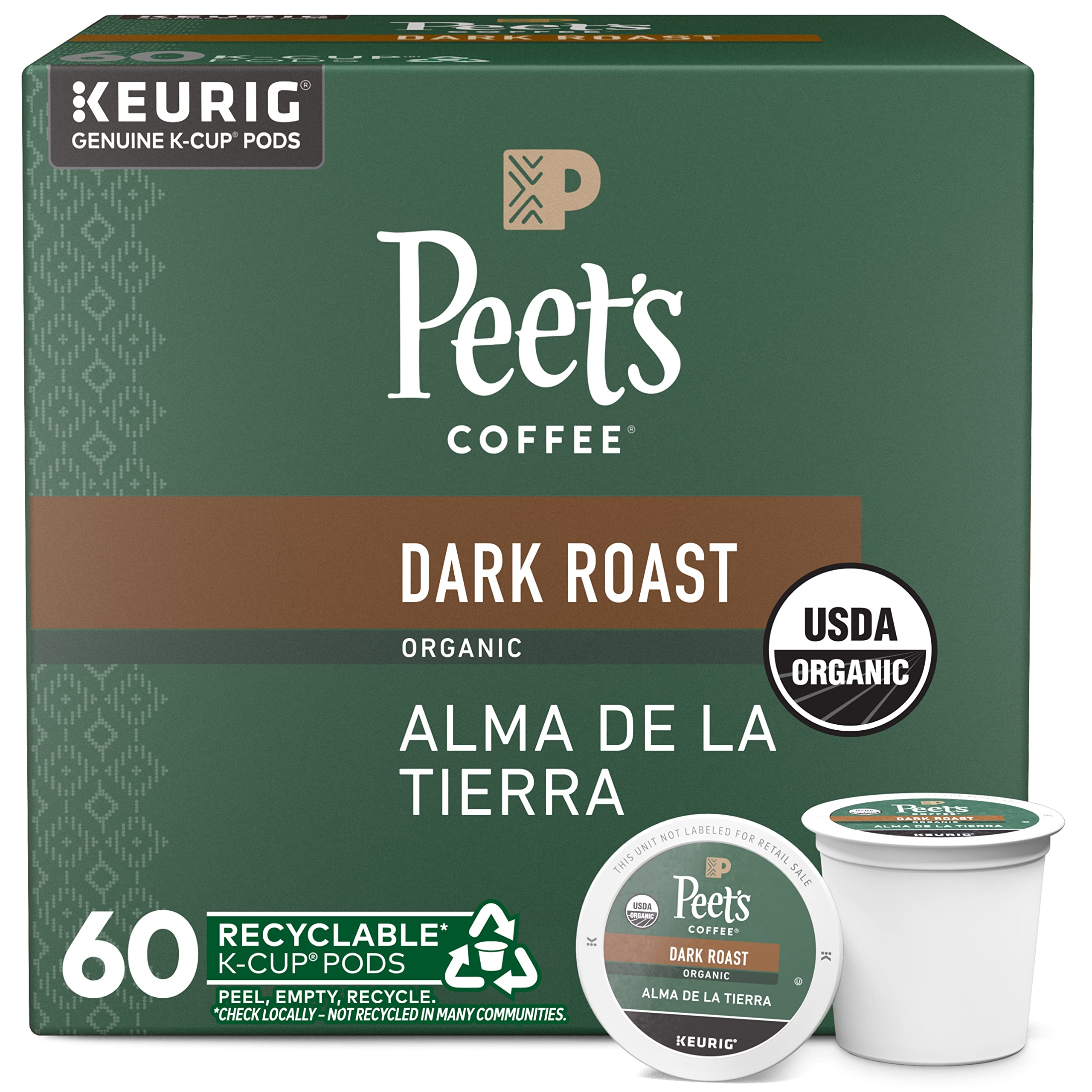 Peet's Coffee, Dark Roast Keurig K-Cup Pods - Major Dickason's Blend 75 Count (1 Box of 75 Pods)
