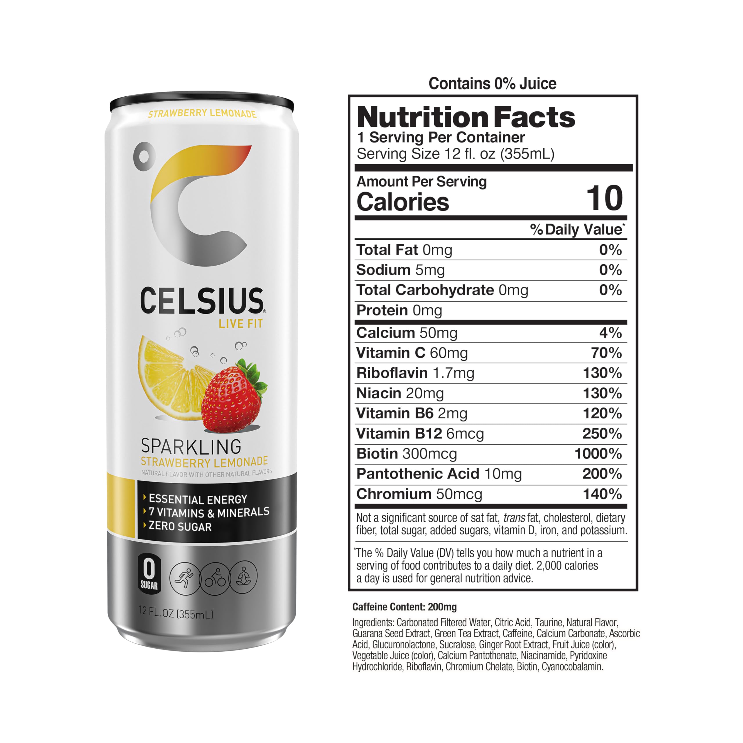 CELSIUS Sparkling Kiwi Guava, Functional Essential Energy Drink 12 Fl Oz (Pack of 12)