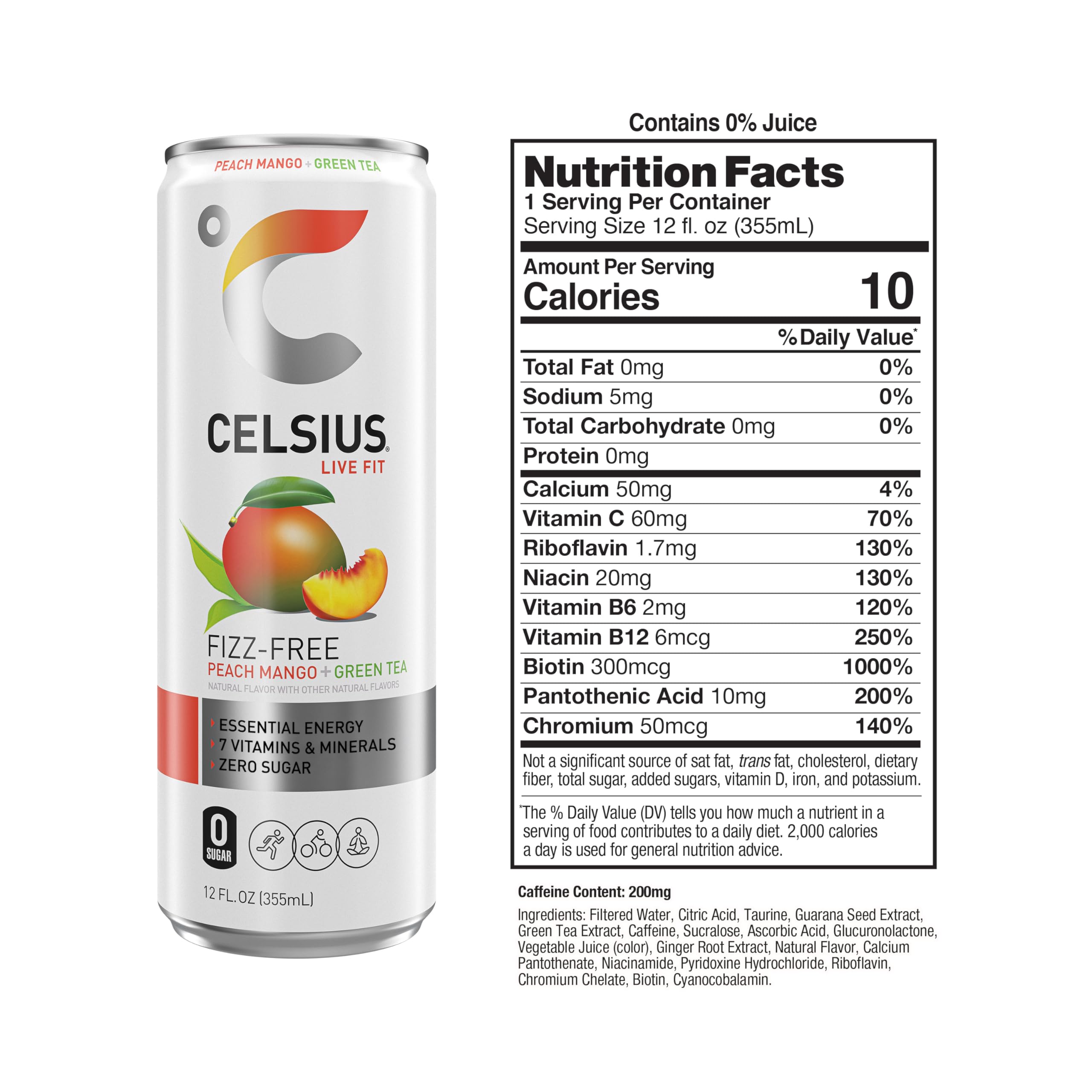 CELSIUS Sparkling Kiwi Guava, Functional Essential Energy Drink 12 Fl Oz (Pack of 12)