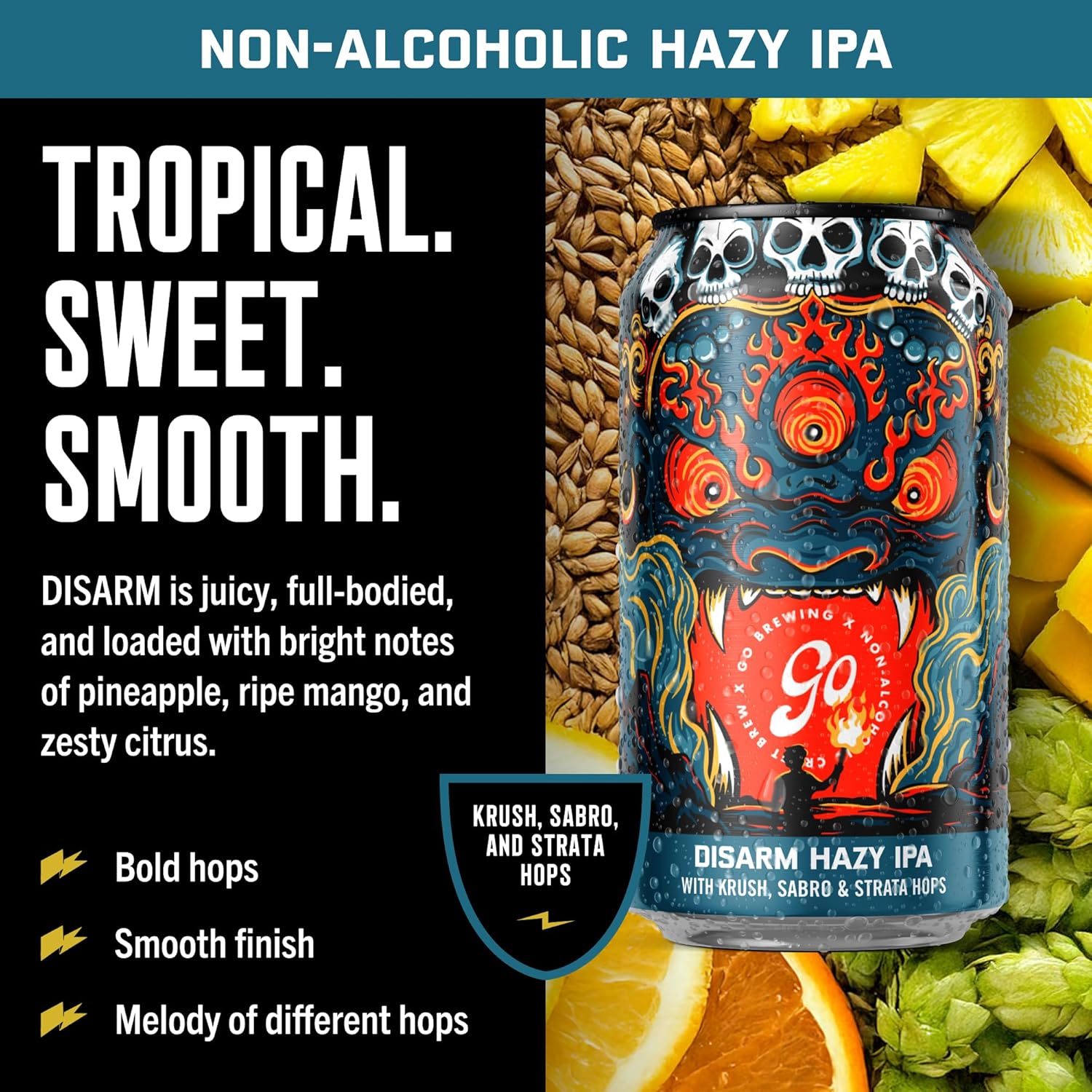 Go Brewing - 12 Mixed Pack - Non-Alcoholic Craft Brew - Small Batch Brew - Classic Ingredients - Non Alcoholic Assorted Variety Pack - Low-Calorie, NA Brew - Ideal for Any Occasion (12 oz, 12 Pack)