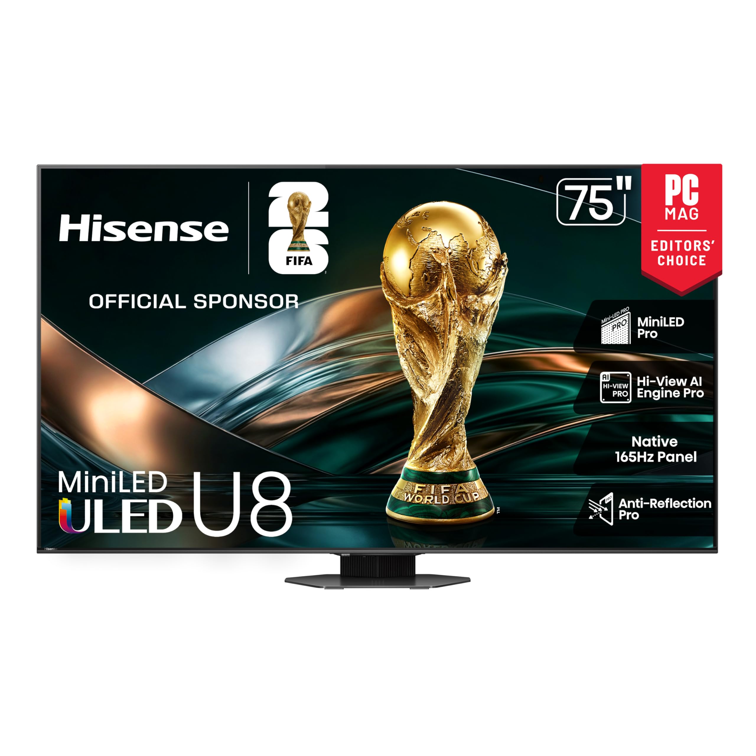 Hisense 65" U8 Series ULED Mini-LED 4K UHD Smart Google TV (65U8QG) - QLED, Native 165Hz, VRR 288, Up to LD5600, 5000 Nits, HDR10+, Dolby Vision IQ · Atmos, IMAX Enhanced, 4.1.2 Ch Audio