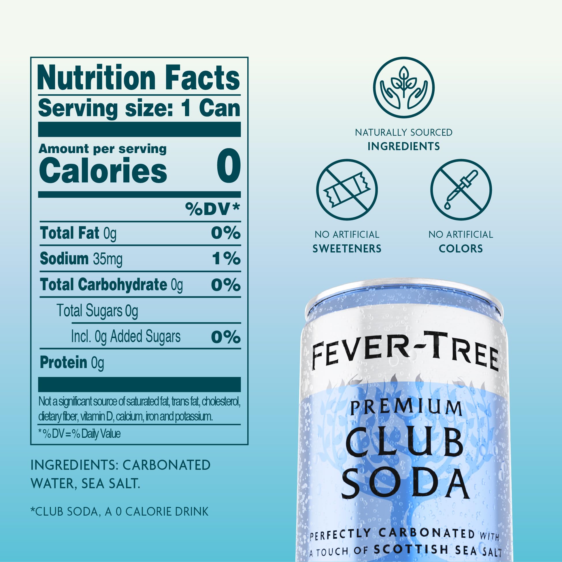 Fever Tree Club Soda Club Soda - Premium Quality Delicate with perfect carbonation - Refreshing Beverage for Cocktails & Mocktails. Naturally Sourced Ingredients, No Artificial Sweeteners or Colors - 5.07 Fl Oz (Pack of 24)(Packaging May Vary)