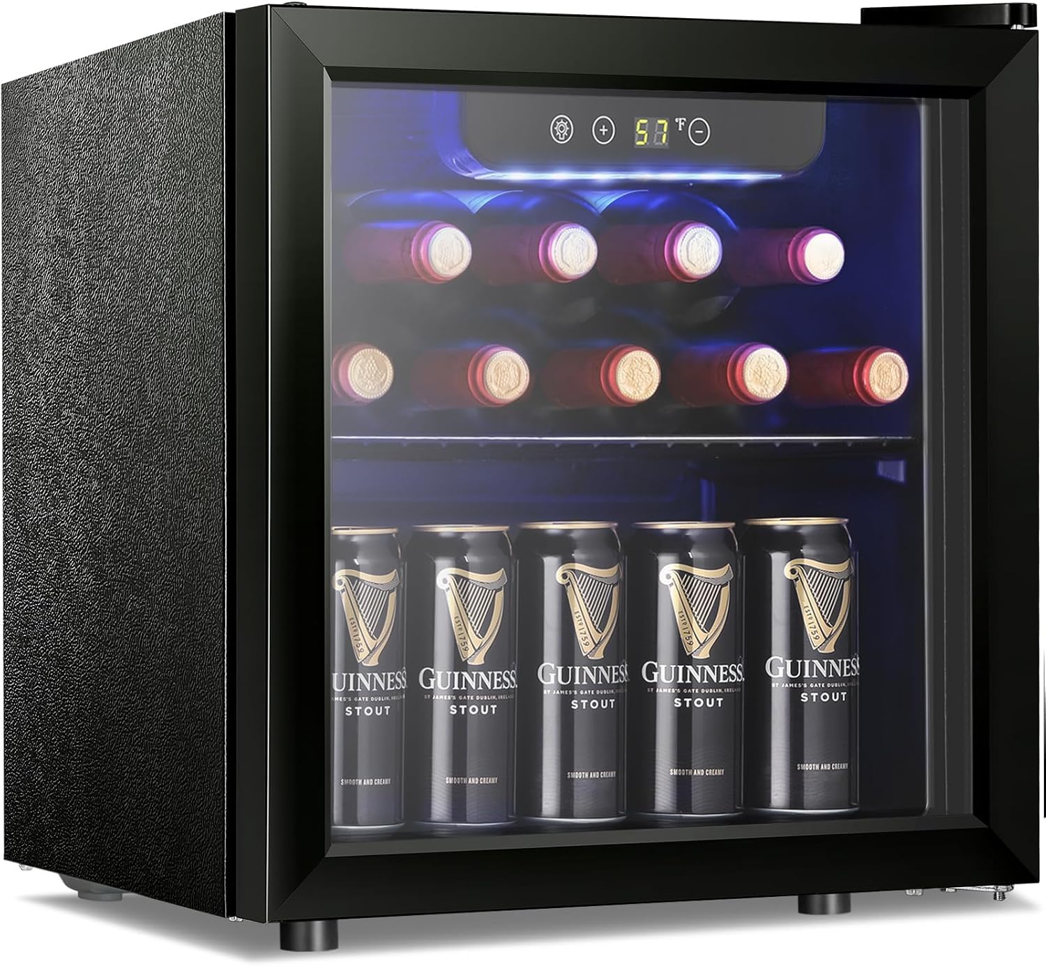Antarctic Star Wine Cooler, Beverage Refrigerator, 16 Bottle Freestanding Quiet Wine Cellar Front Glass Door for Home and Bar, Digital Temp Control, 1.71 Cu.Ft.