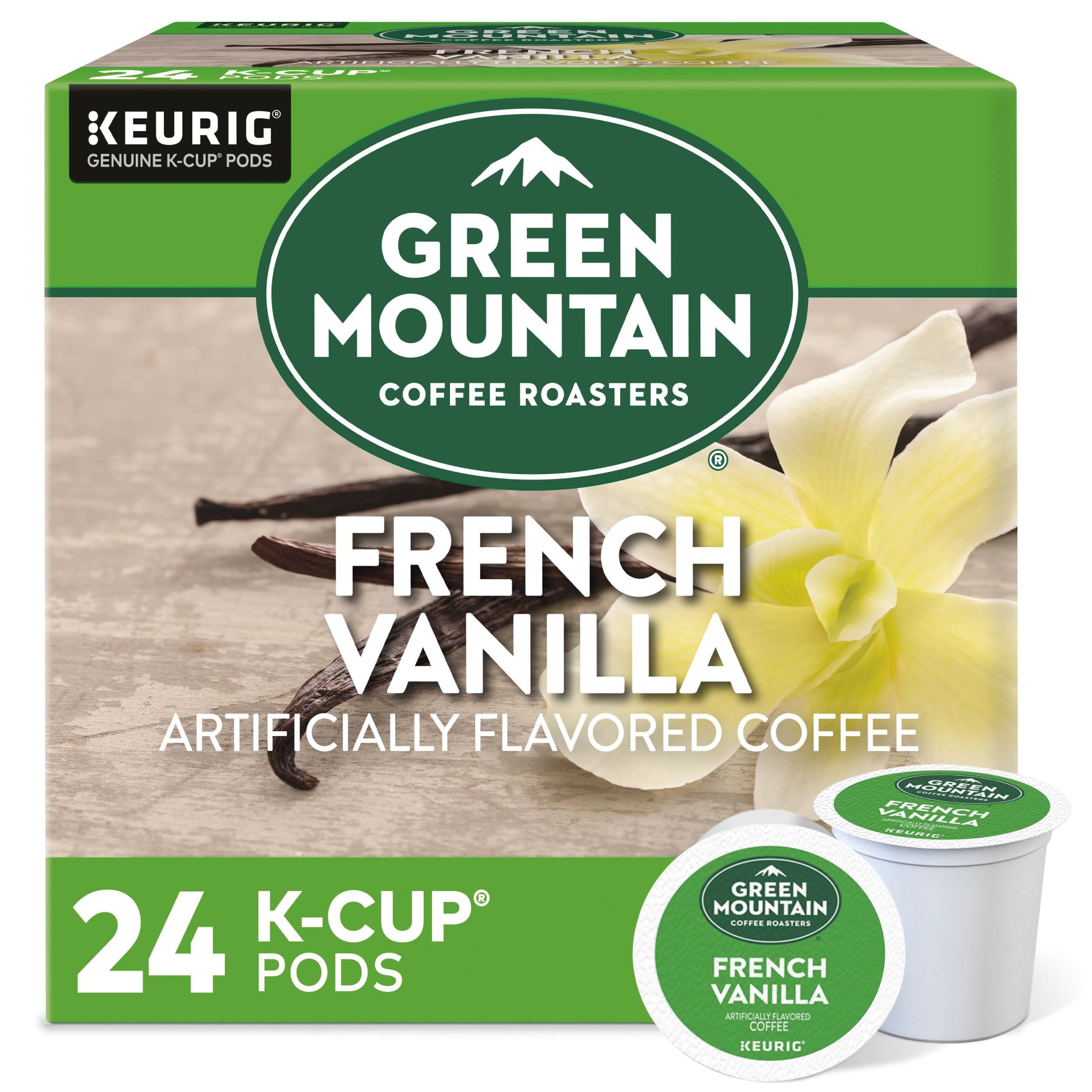 Green Mountain Coffee Roasters Caramel Vanilla Cream Keurig Single-Serve K-Cup pods, Light Roast Coffee, 72 Count