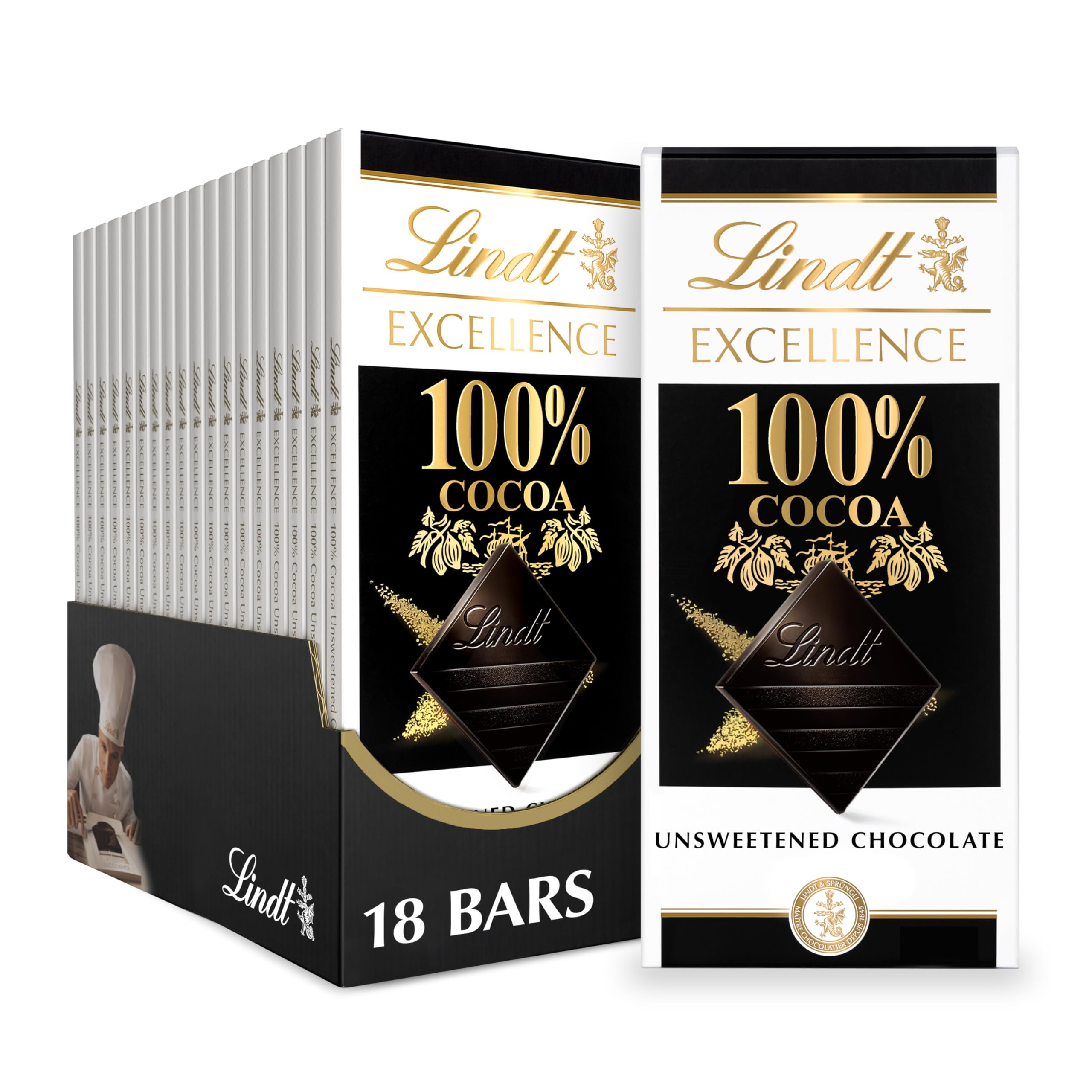 Lindt EXCELLENCE 85% Cocoa Dark Chocolate Bar, Dark Chocolate Candy, 3.5 oz. (12 Pack)