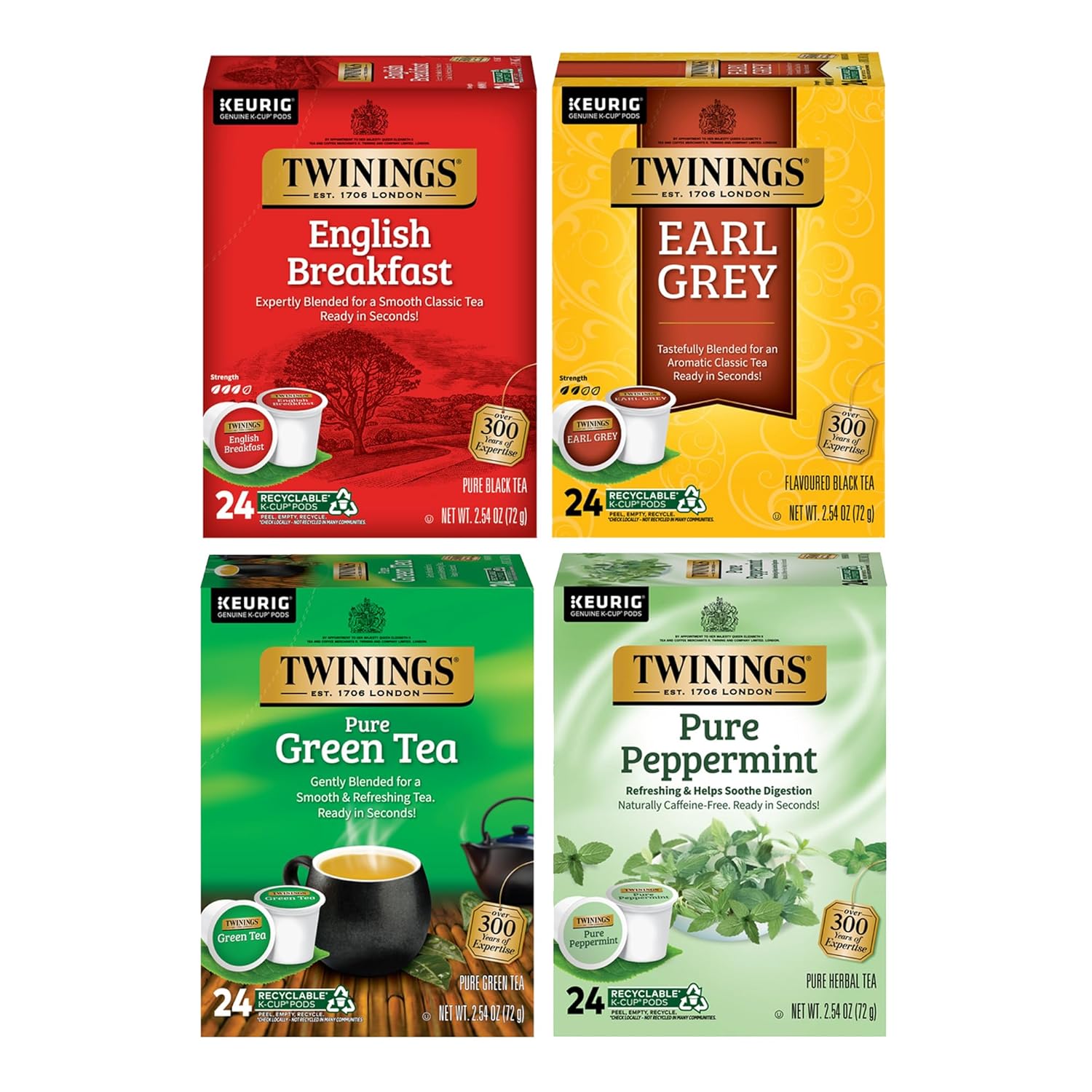 Twinings English Breakfast Black Tea K-Cup Pods for Keurig, 24 Count (Pack of 1), Smooth, Flavourful, Robust, Caffeinated, Enjoy Hot or Iced