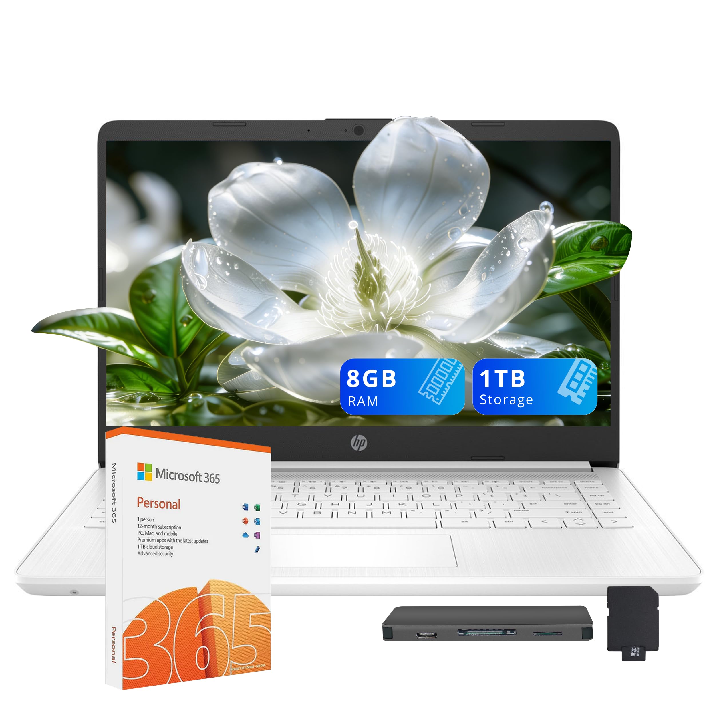 HP 14" HD Laptop, Windows 11, Intel Celeron Dual-Core Processor Up to 2.60GHz, 4GB RAM, 64GB SSD, Webcam, Dale Pink (Renewed)