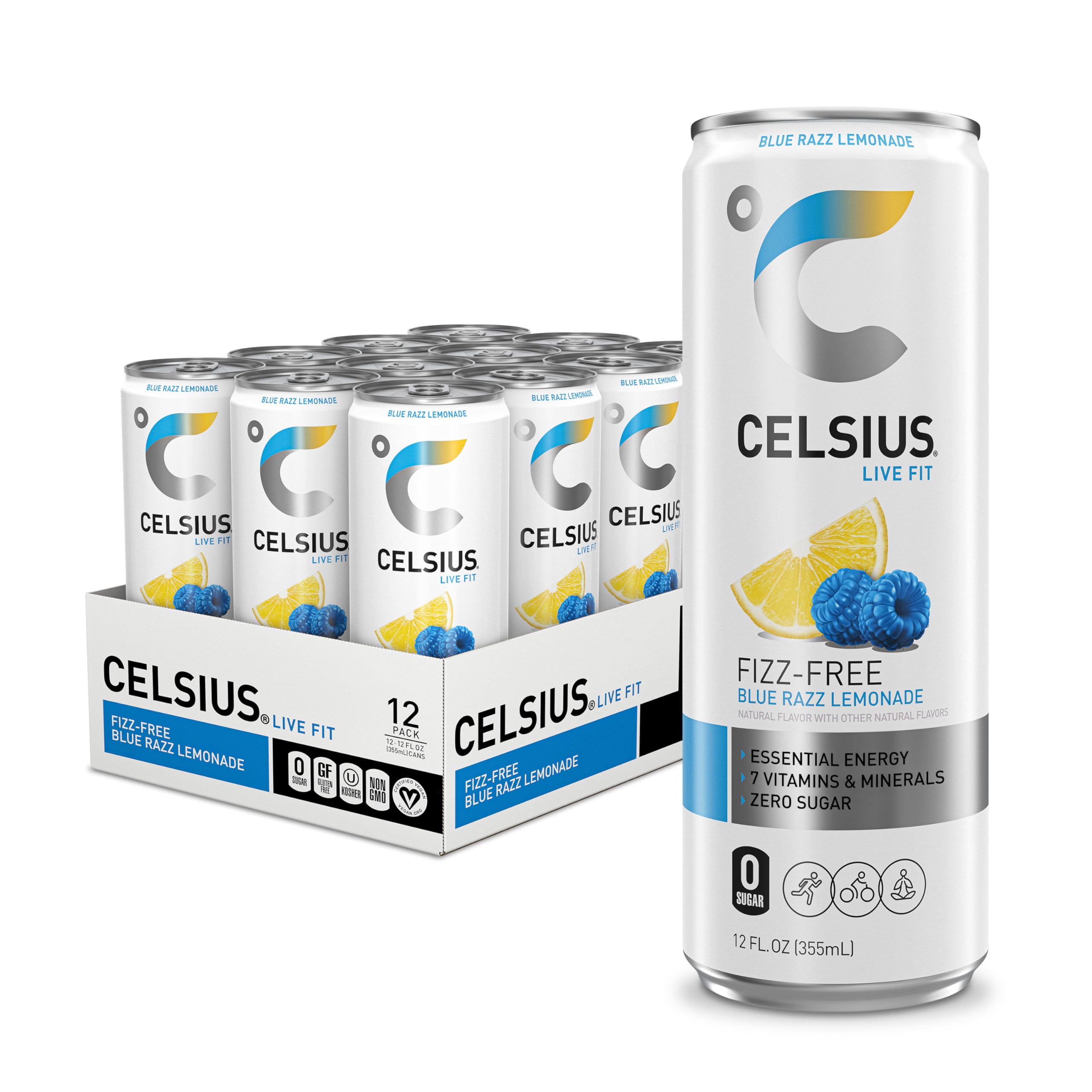 CELSIUS Sparkling Kiwi Guava, Functional Essential Energy Drink 12 Fl Oz (Pack of 12)